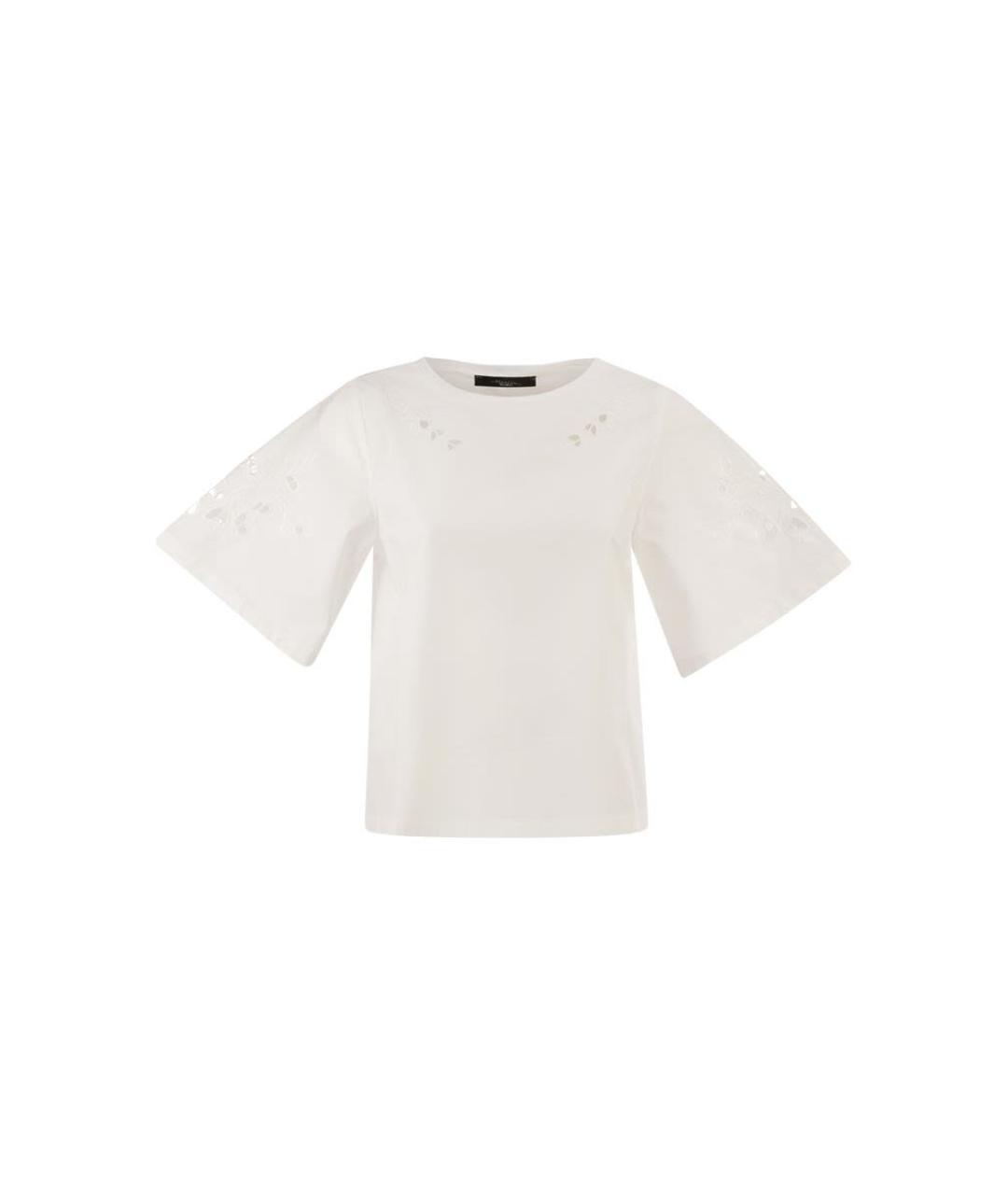 WEEKEND MAX MARA Белая хлопковая футболка, фото 1