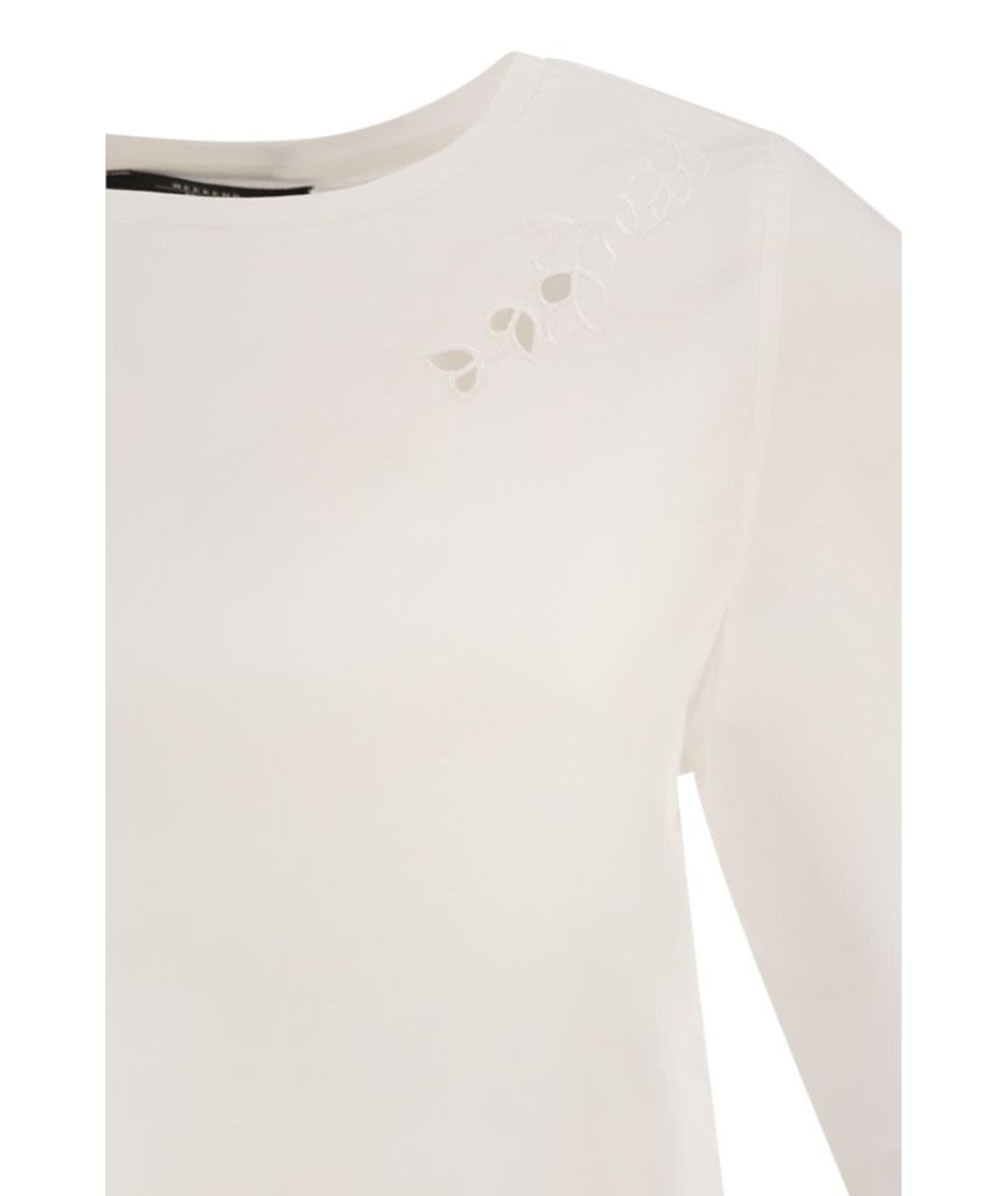 WEEKEND MAX MARA Белая хлопковая футболка, фото 4