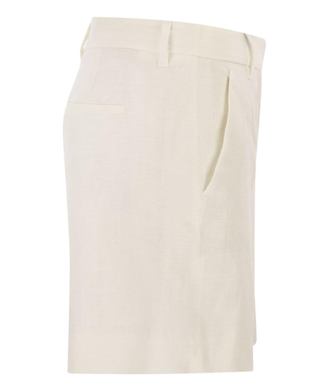 'S MAX MARA Белые льняные шорты, фото 3