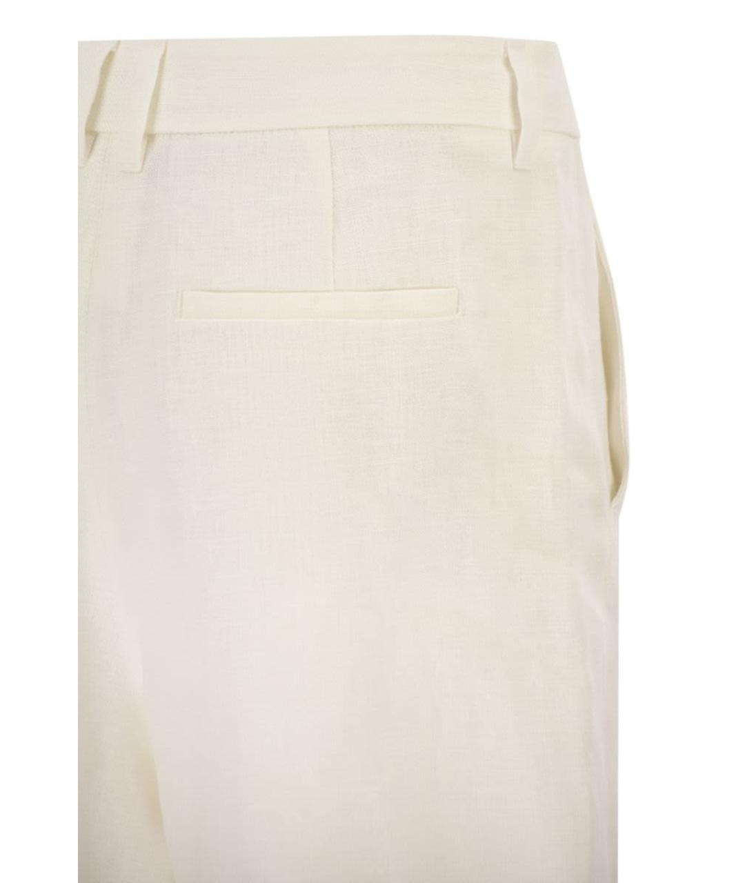 'S MAX MARA Белые льняные шорты, фото 4