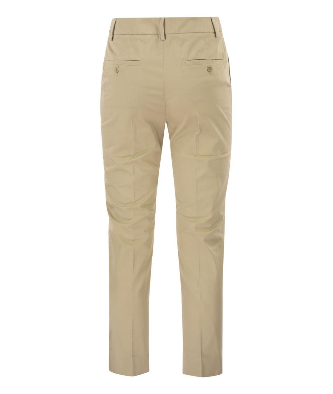 WEEKEND MAX MARA Бежевые хлопковые брюки узкие, фото 2