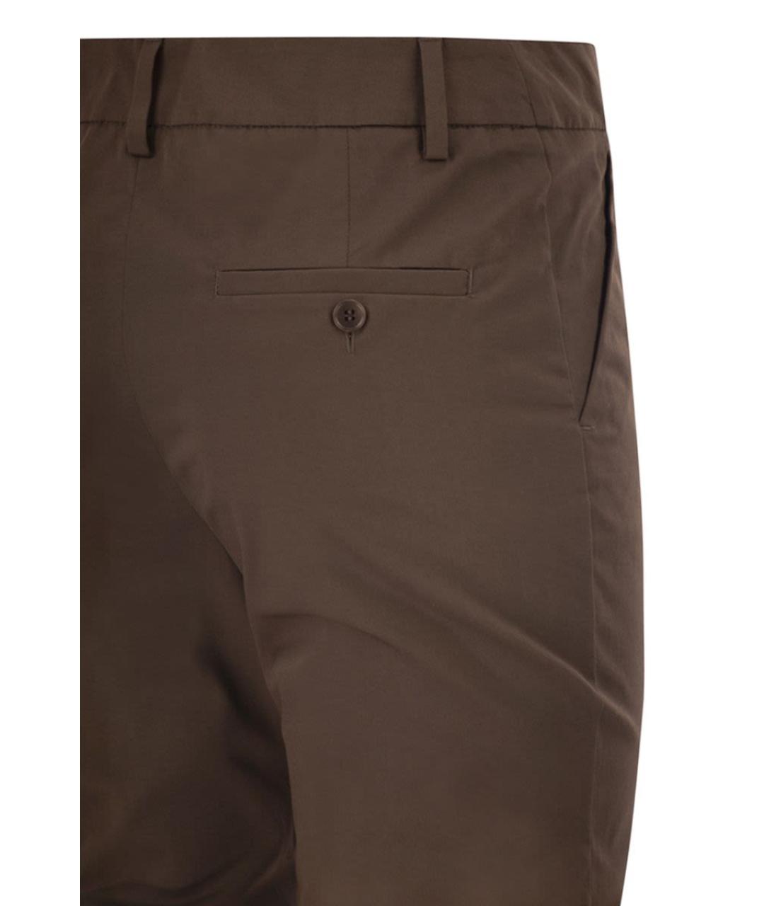WEEKEND MAX MARA Коричневые хлопковые брюки узкие, фото 4