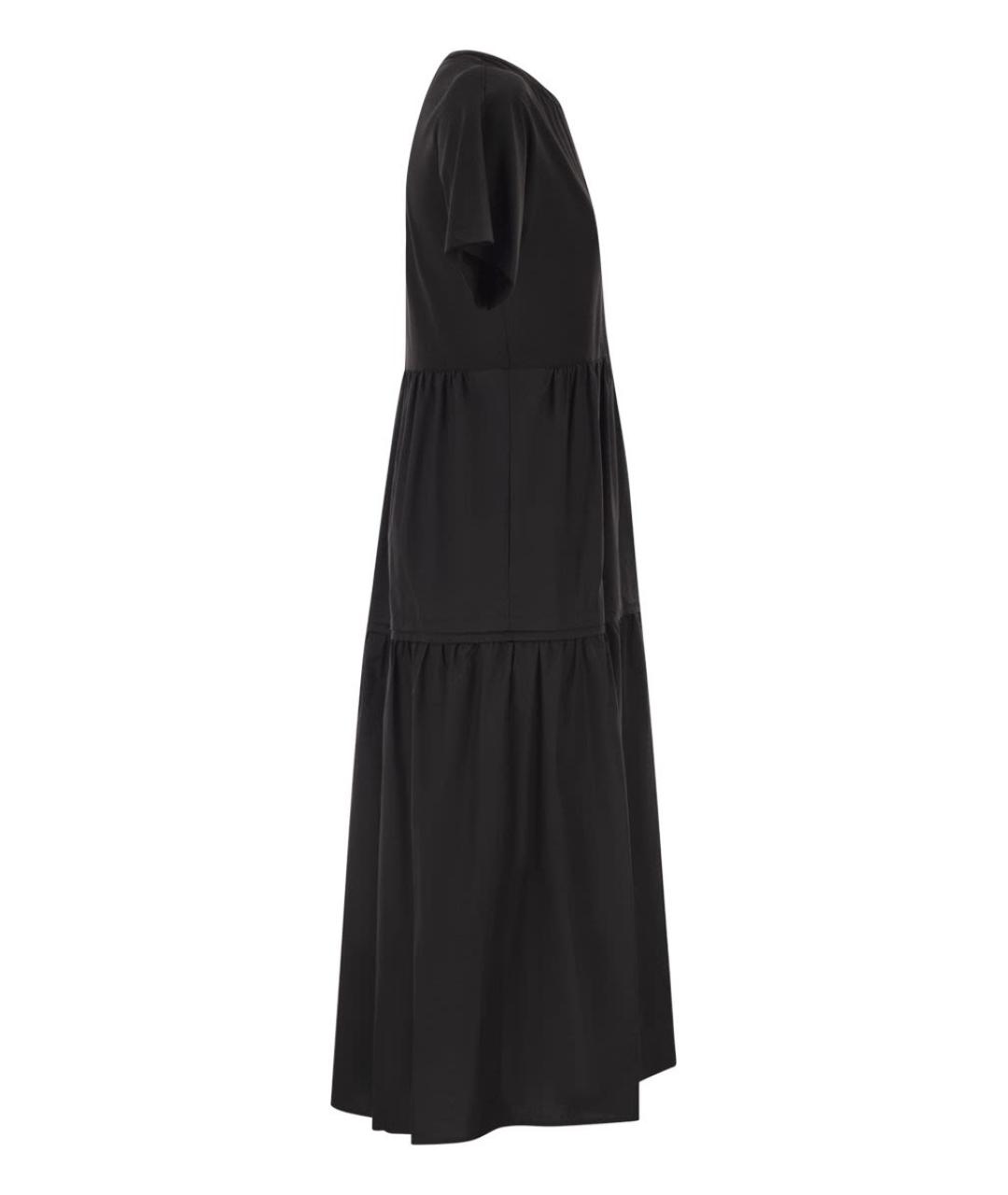 WEEKEND MAX MARA Черное хлопковое повседневное платье, фото 3