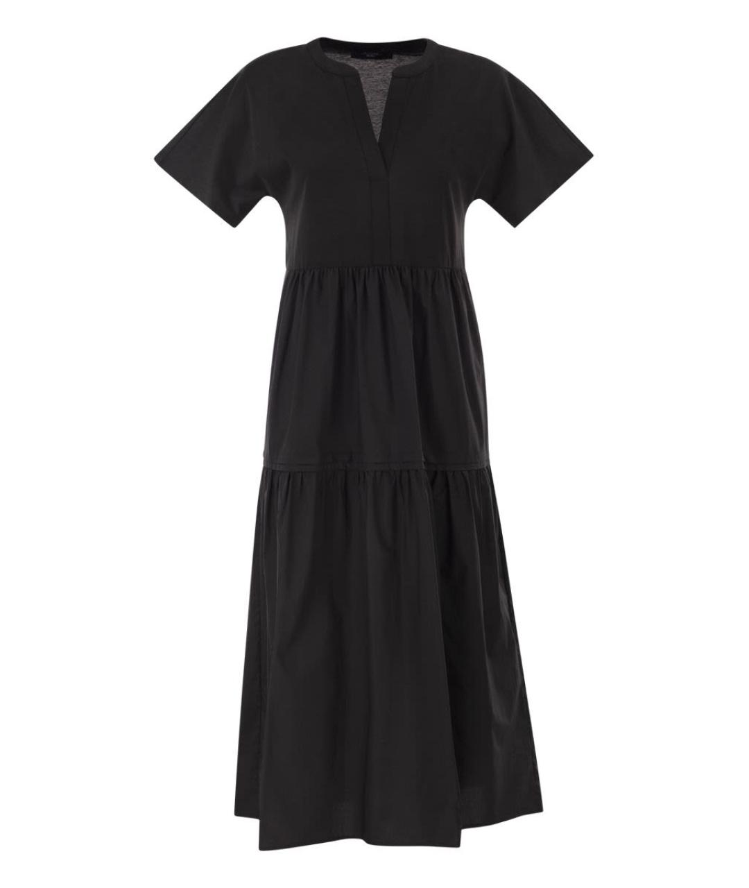 WEEKEND MAX MARA Черное хлопковое повседневное платье, фото 1