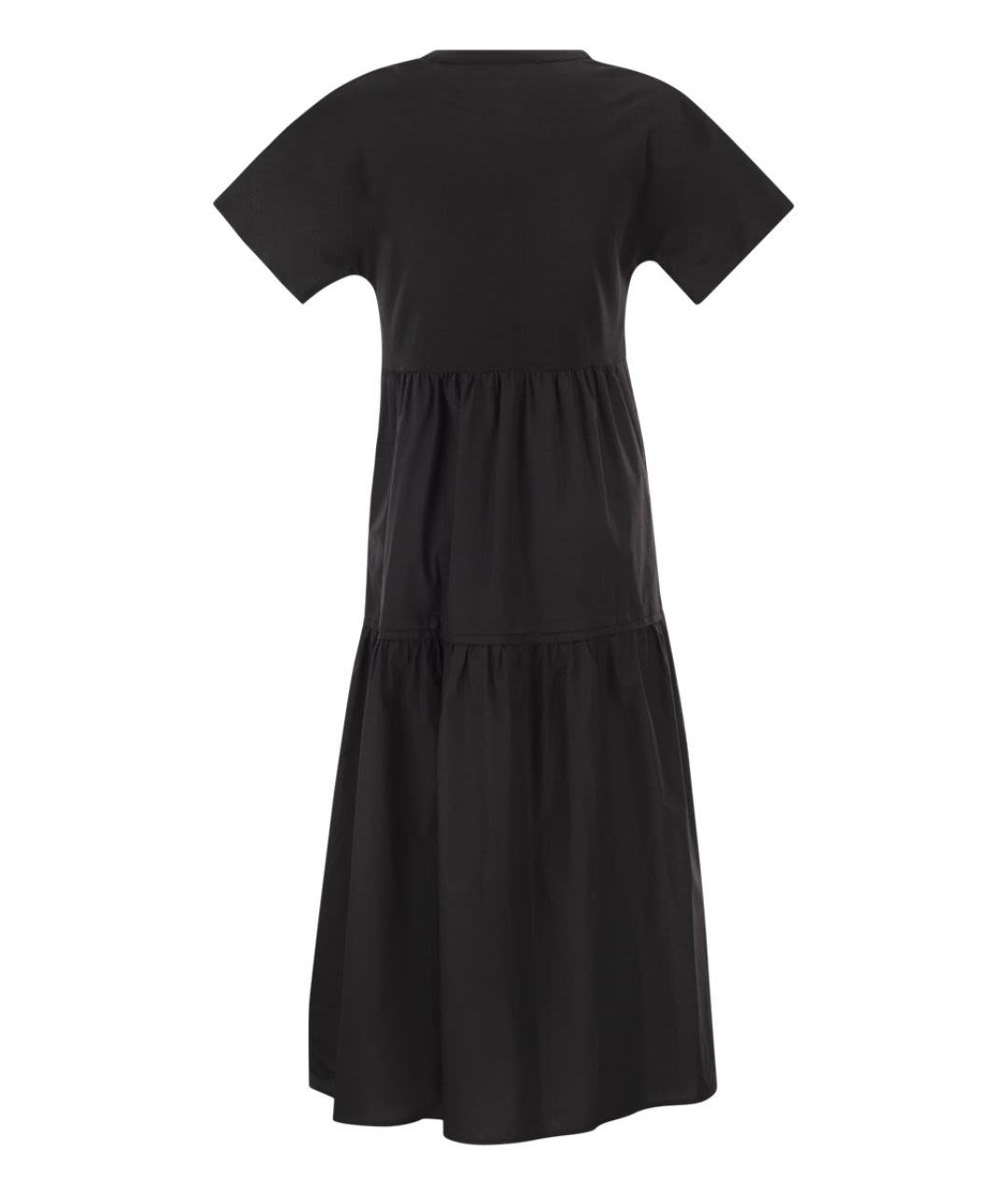 WEEKEND MAX MARA Черное хлопковое повседневное платье, фото 2