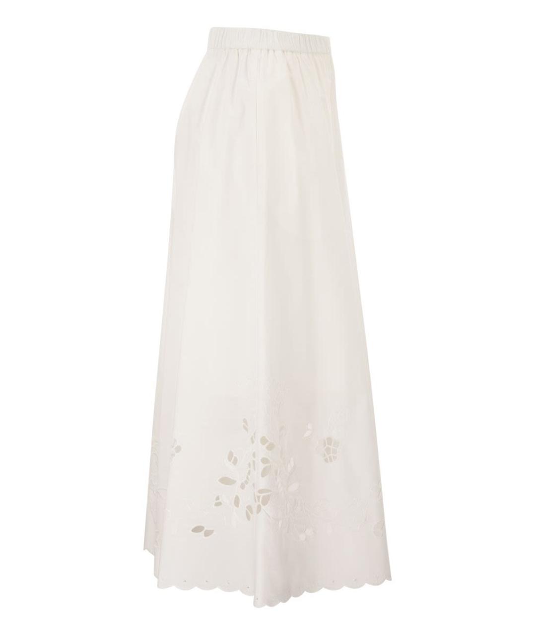 WEEKEND MAX MARA Белая хлопковая юбка миди, фото 3