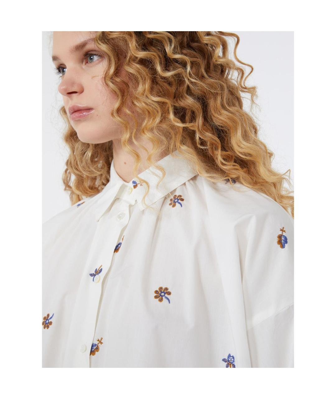 WEEKEND MAX MARA Белая хлопковая рубашка, фото 4