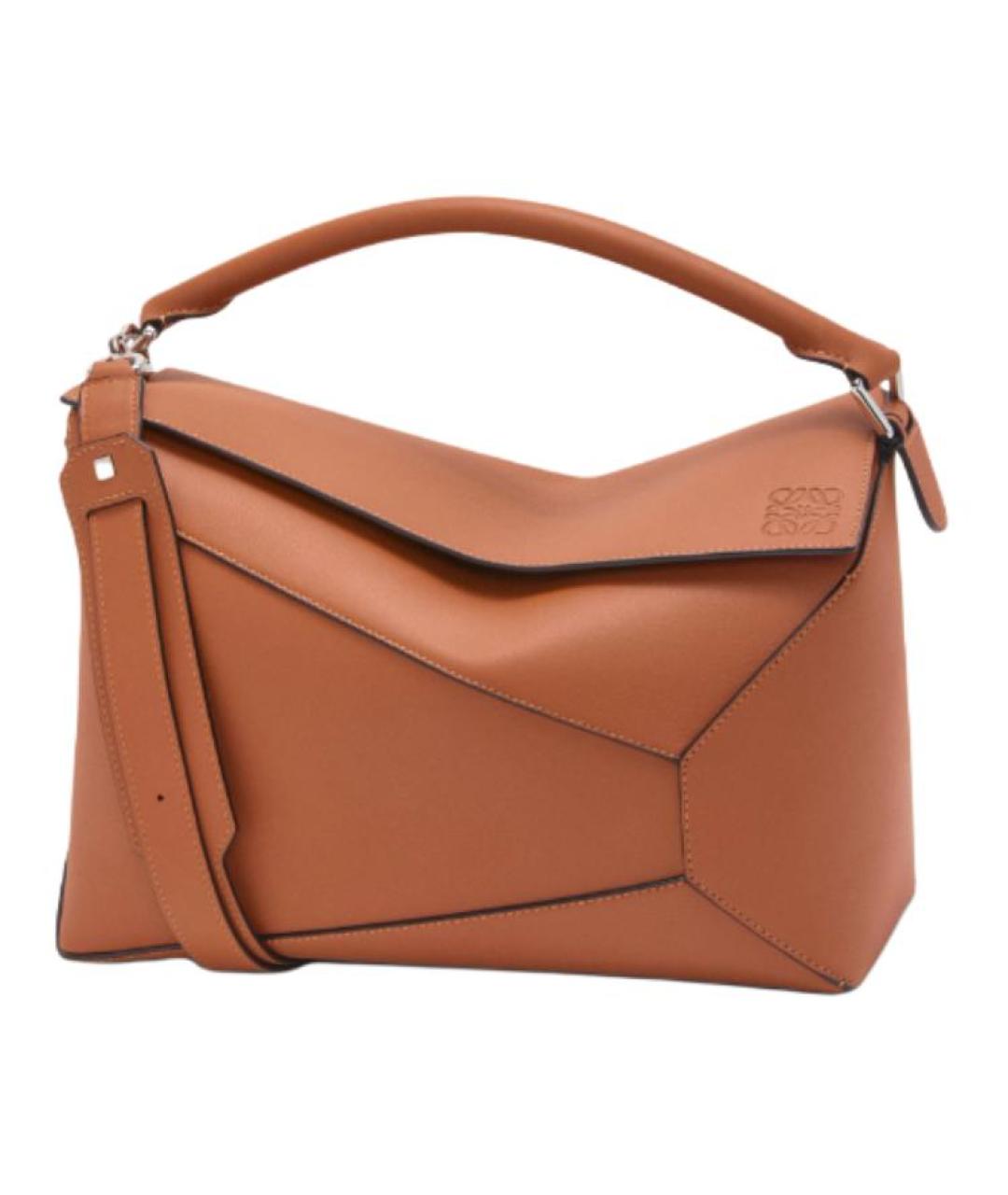 LOEWE Коричневая кожаная сумка через плечо, фото 1