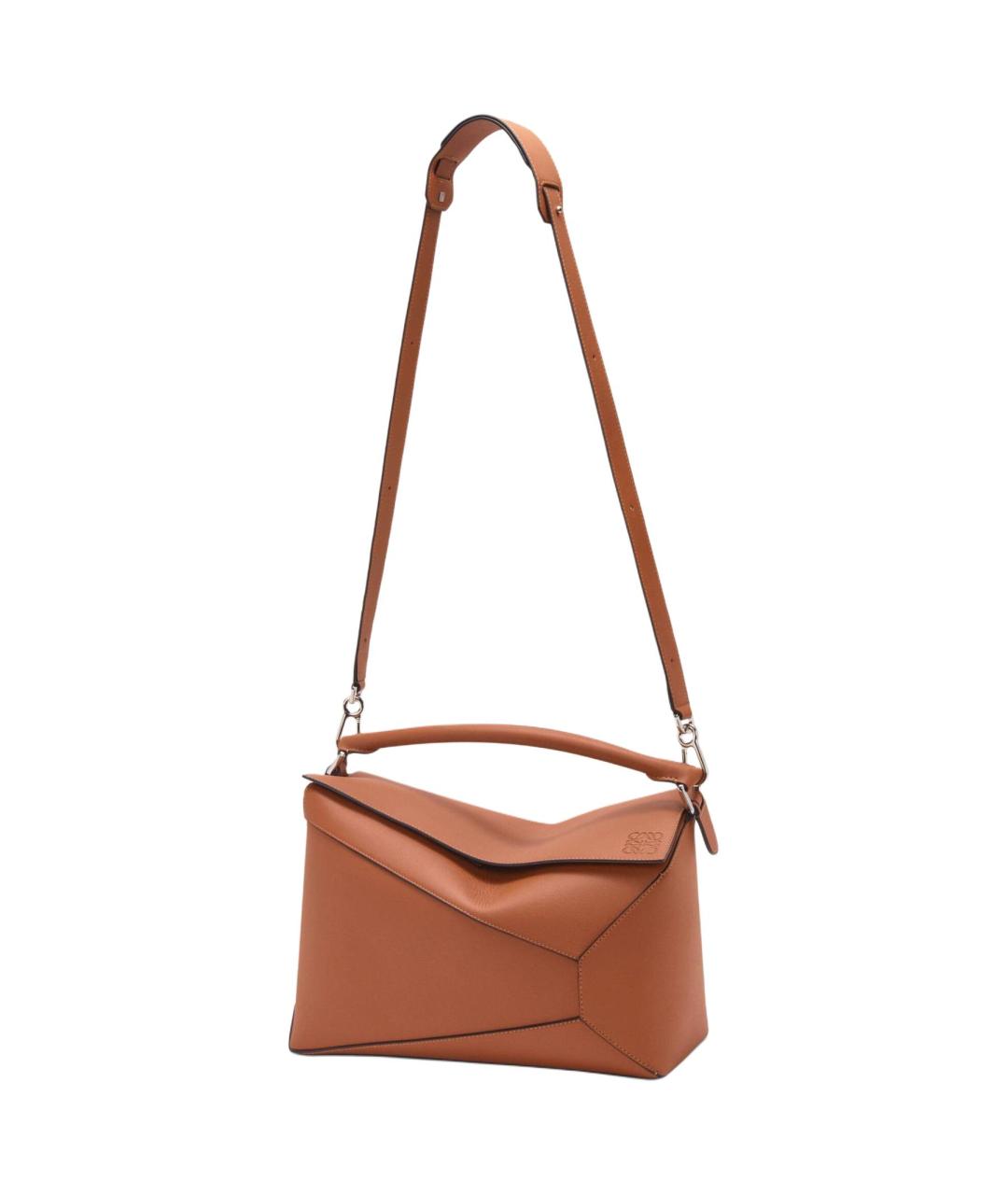 LOEWE Коричневая кожаная сумка через плечо, фото 3