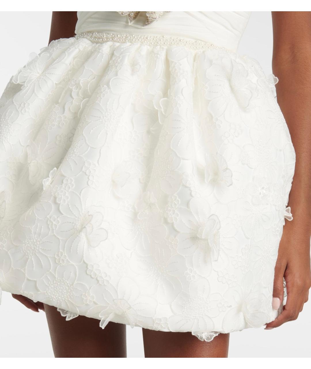 SELF-PORTRAIT Белое вискозное коктейльное платье, фото 6