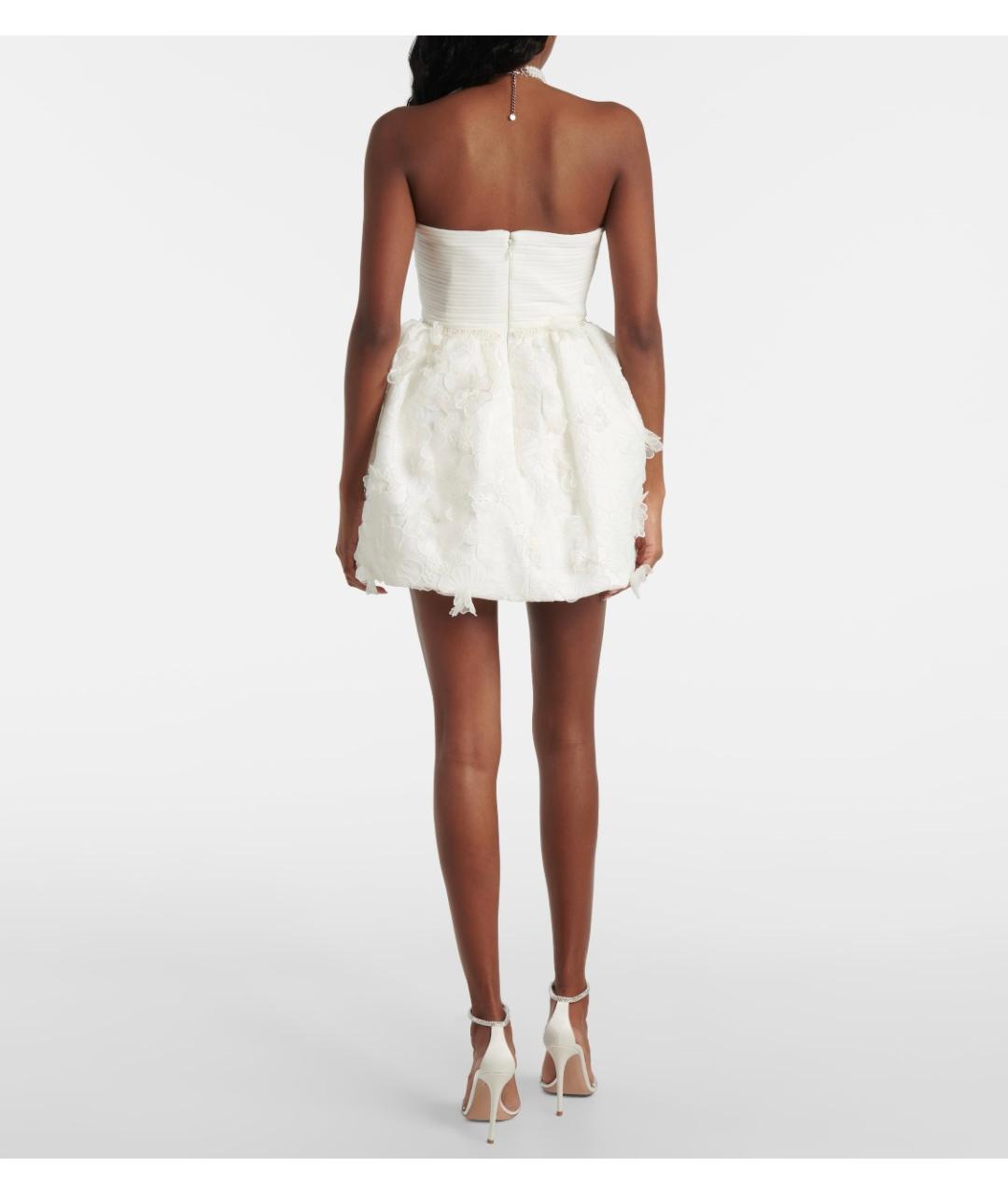 SELF-PORTRAIT Белое вискозное коктейльное платье, фото 3