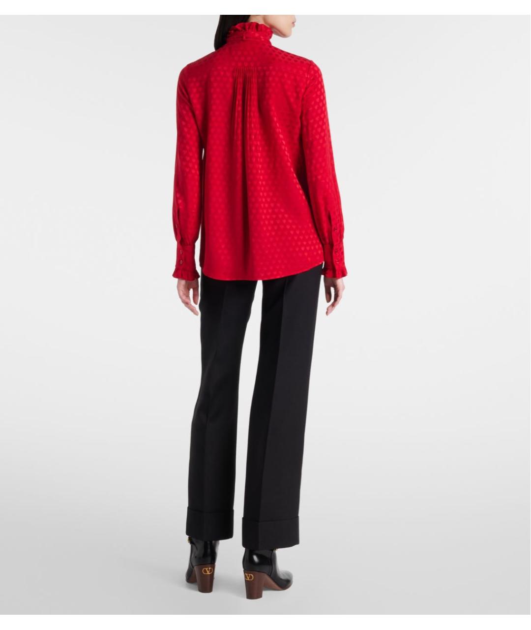 VALENTINO Красная шелковая блузы, фото 4