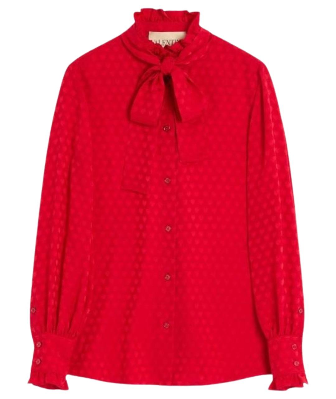 VALENTINO Красная шелковая блузы, фото 1