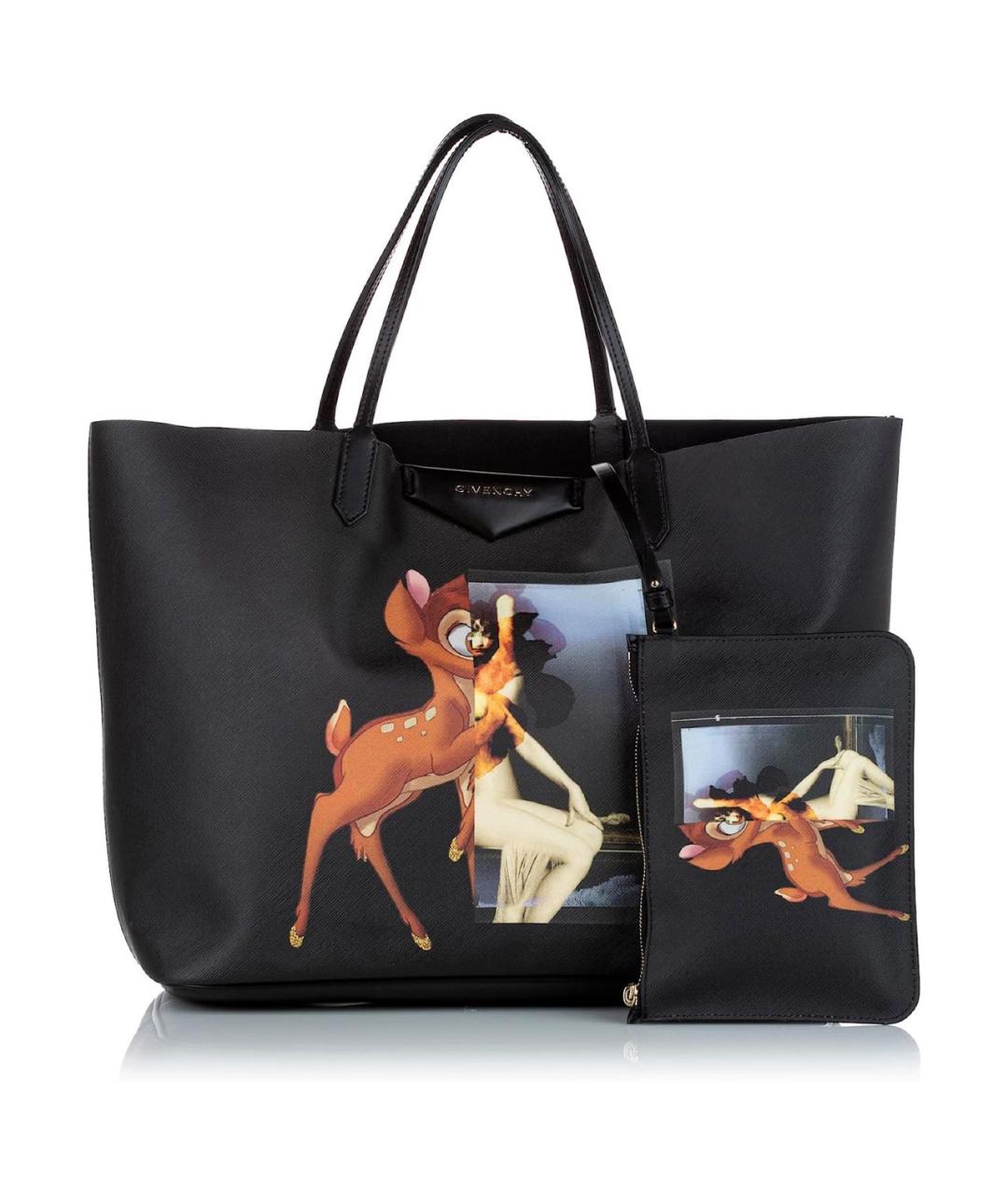 GIVENCHY Черная кожаная сумка тоут, фото 4