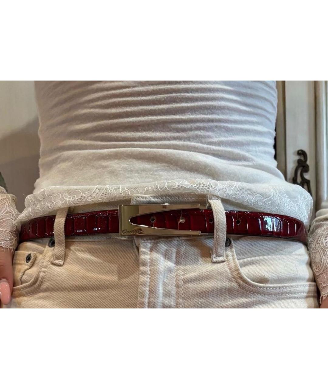 CARTIER Красный ремень из экзотической кожи, фото 4