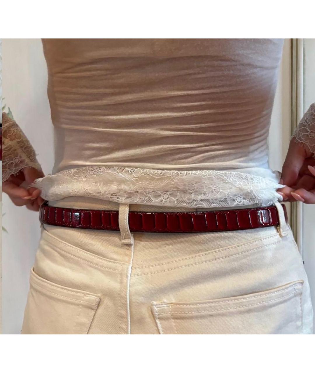 CARTIER Красный ремень из экзотической кожи, фото 3