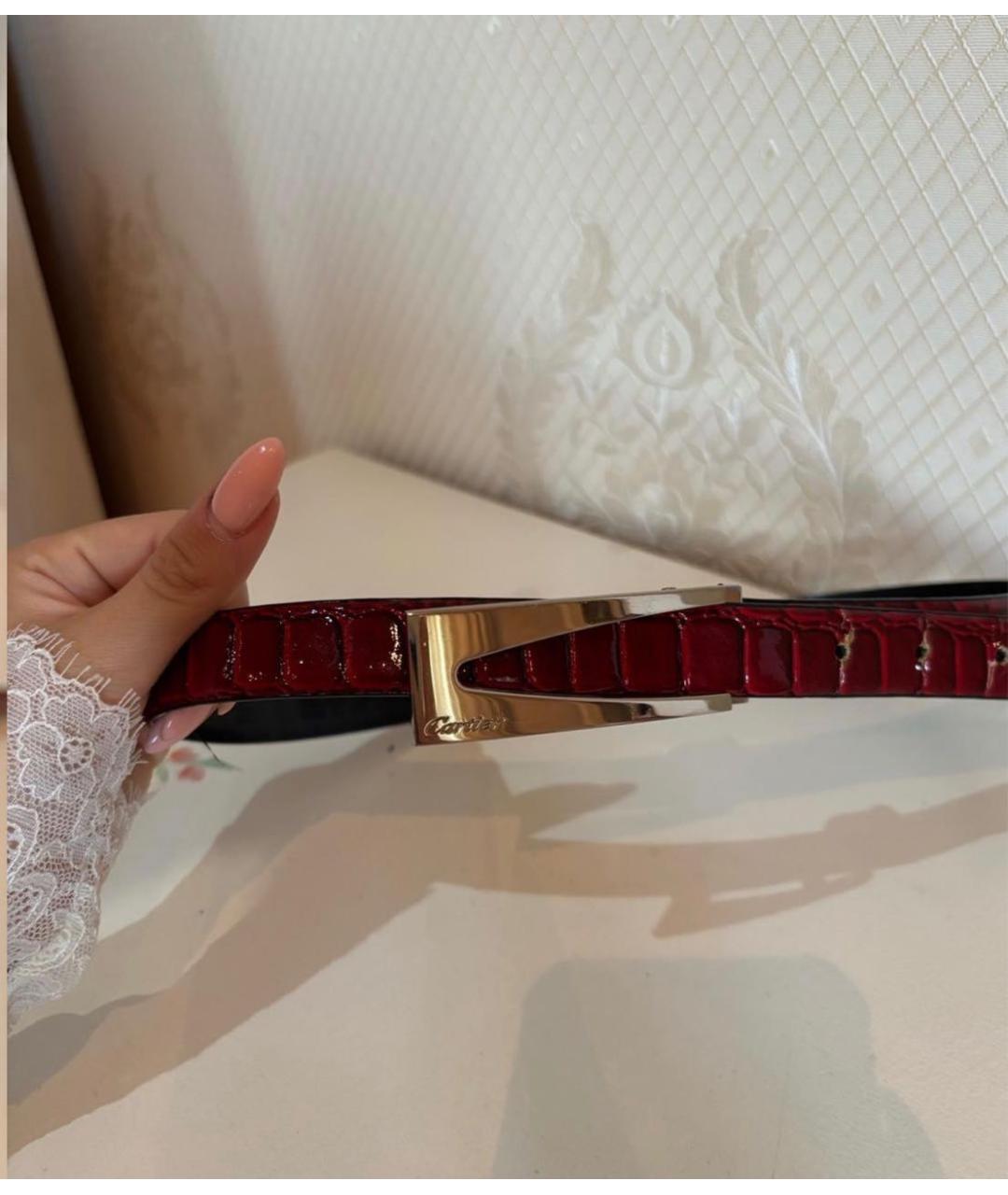CARTIER Красный ремень из экзотической кожи, фото 6