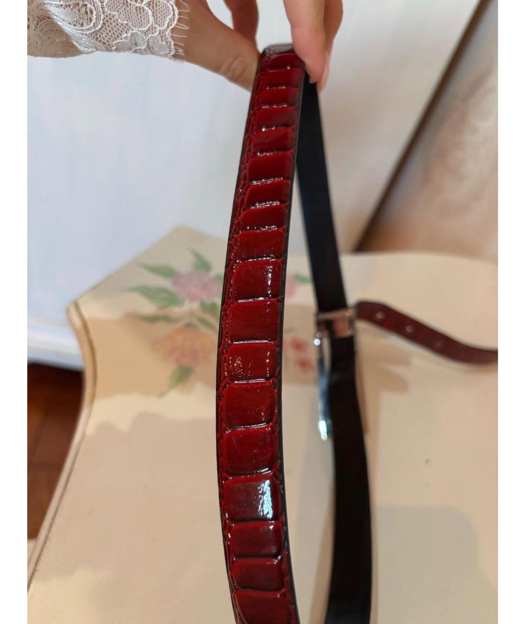 CARTIER Красный ремень из экзотической кожи, фото 2