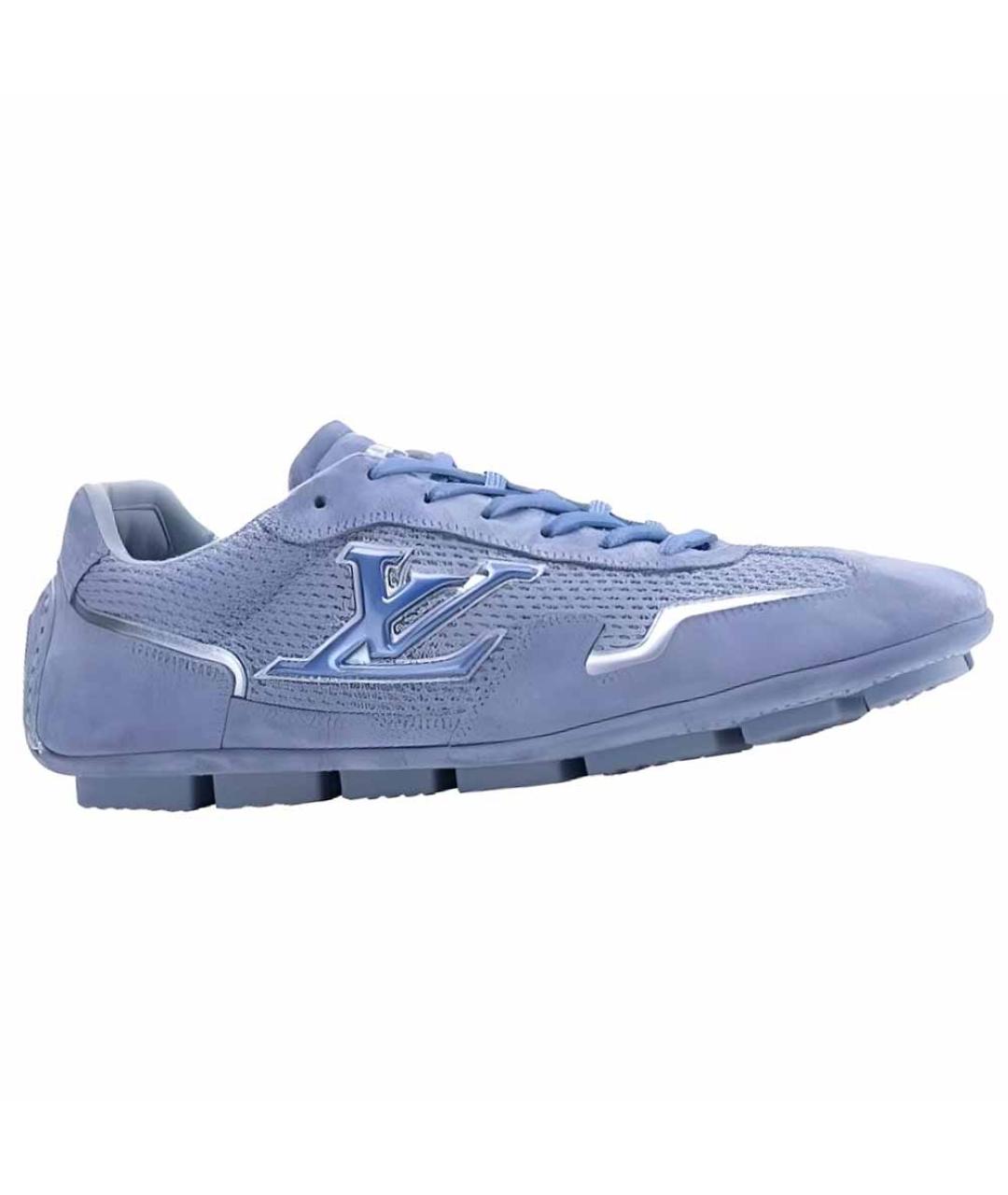 LOUIS VUITTON Синие замшевые низкие кроссовки / кеды, фото 4