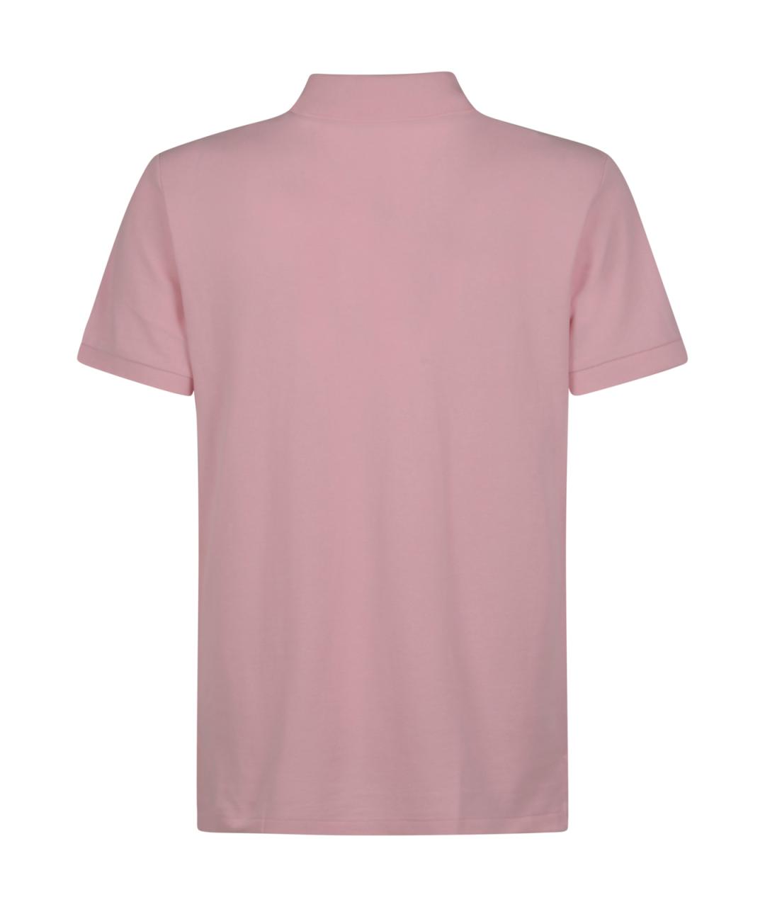 POLO RALPH LAUREN Розовое хлопковое поло с коротким рукавом, фото 2