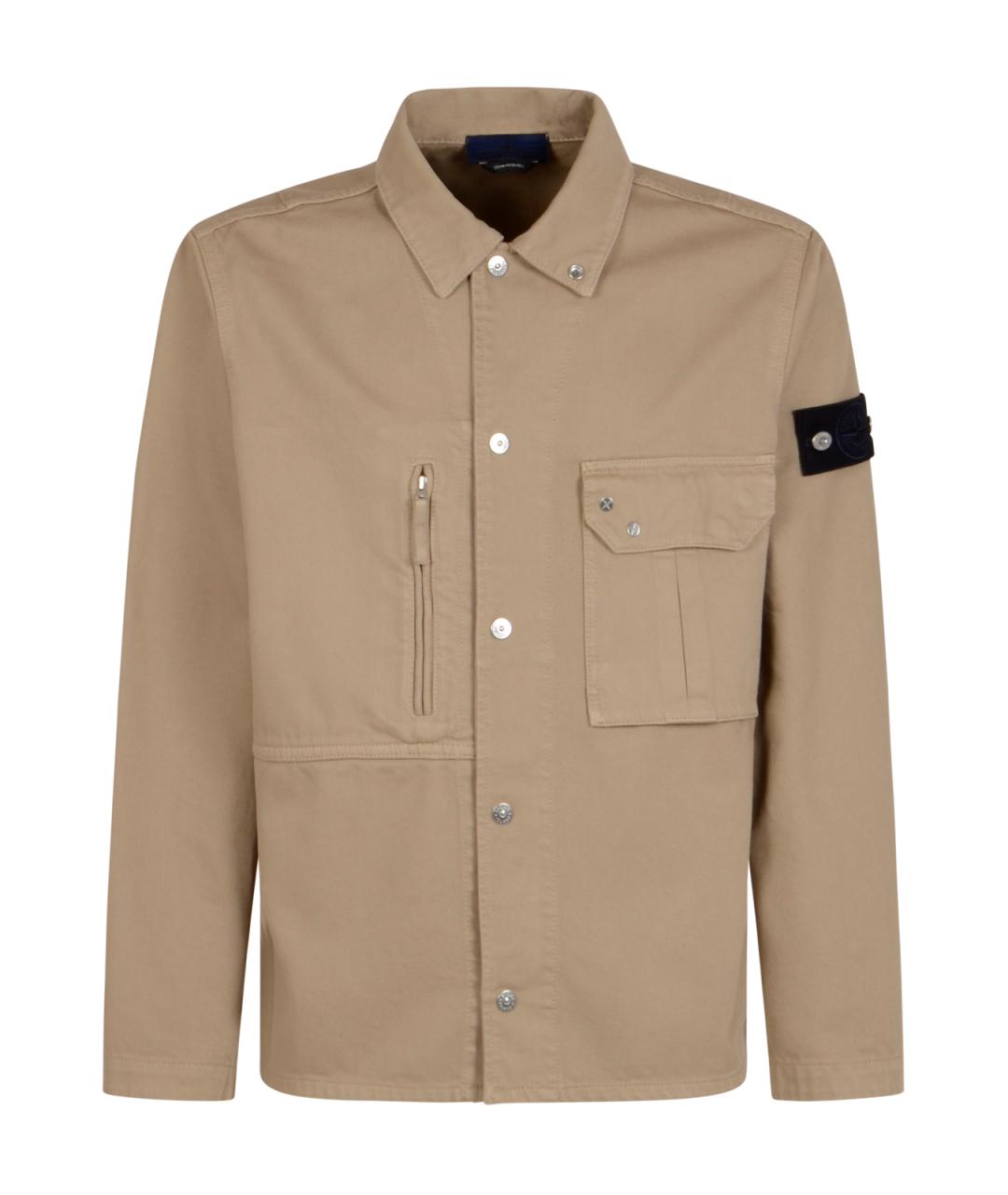 STONE ISLAND Бежевая кэжуал рубашка, фото 1