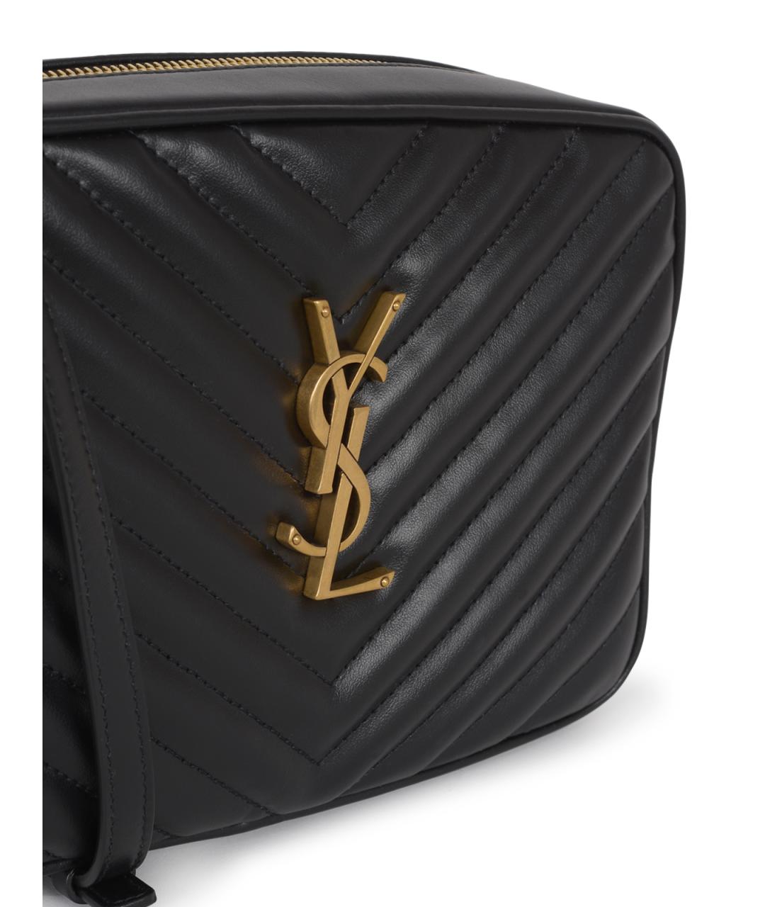 SAINT LAURENT Черная кожаная сумка через плечо, фото 4