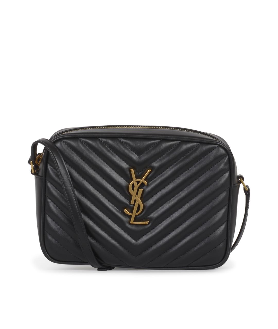SAINT LAURENT Черная кожаная сумка через плечо, фото 1