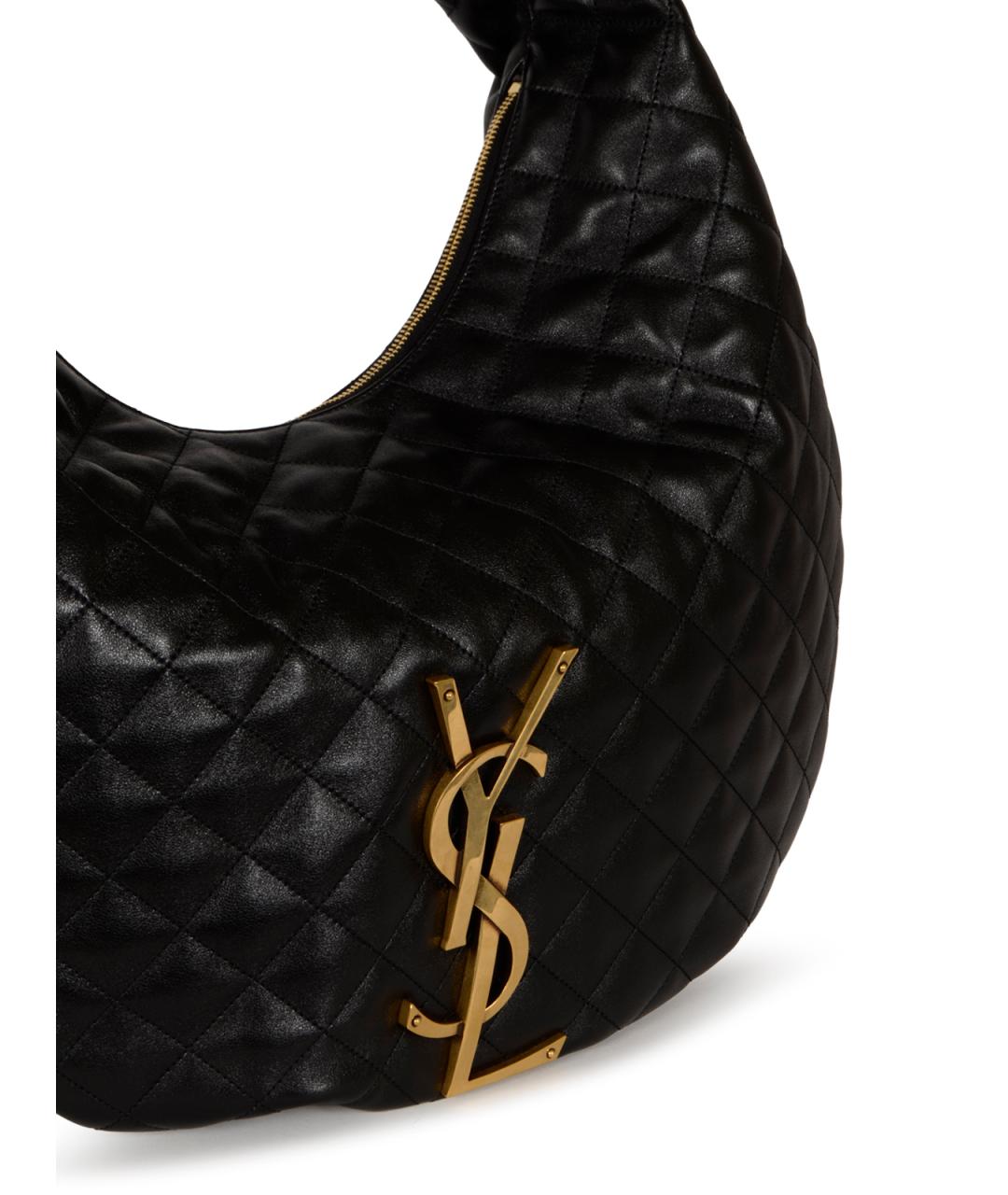 SAINT LAURENT Черная кожаная сумка через плечо, фото 4