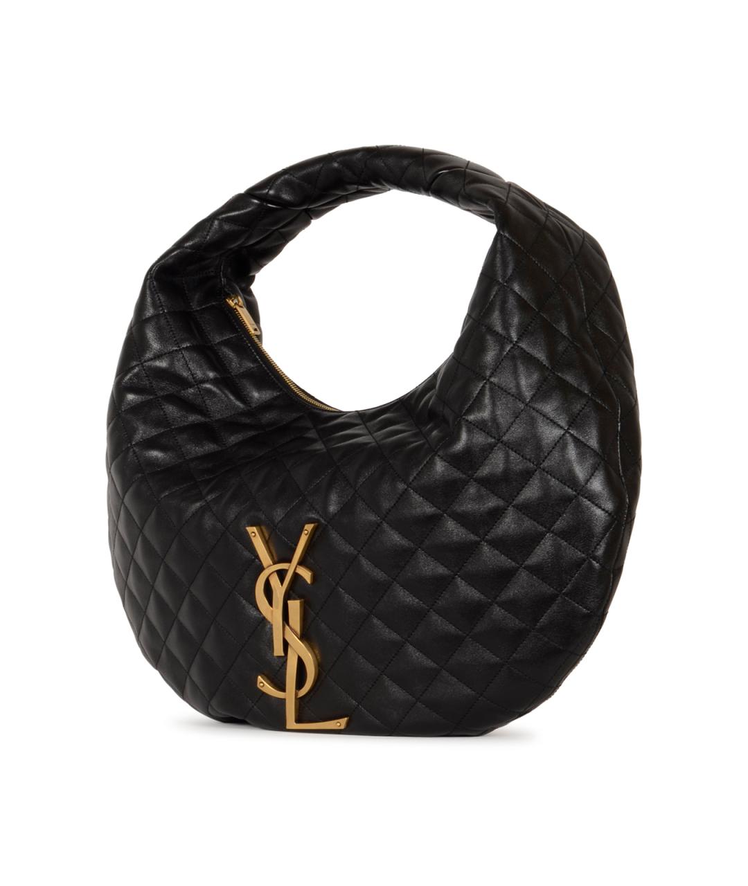 SAINT LAURENT Черная кожаная сумка через плечо, фото 2