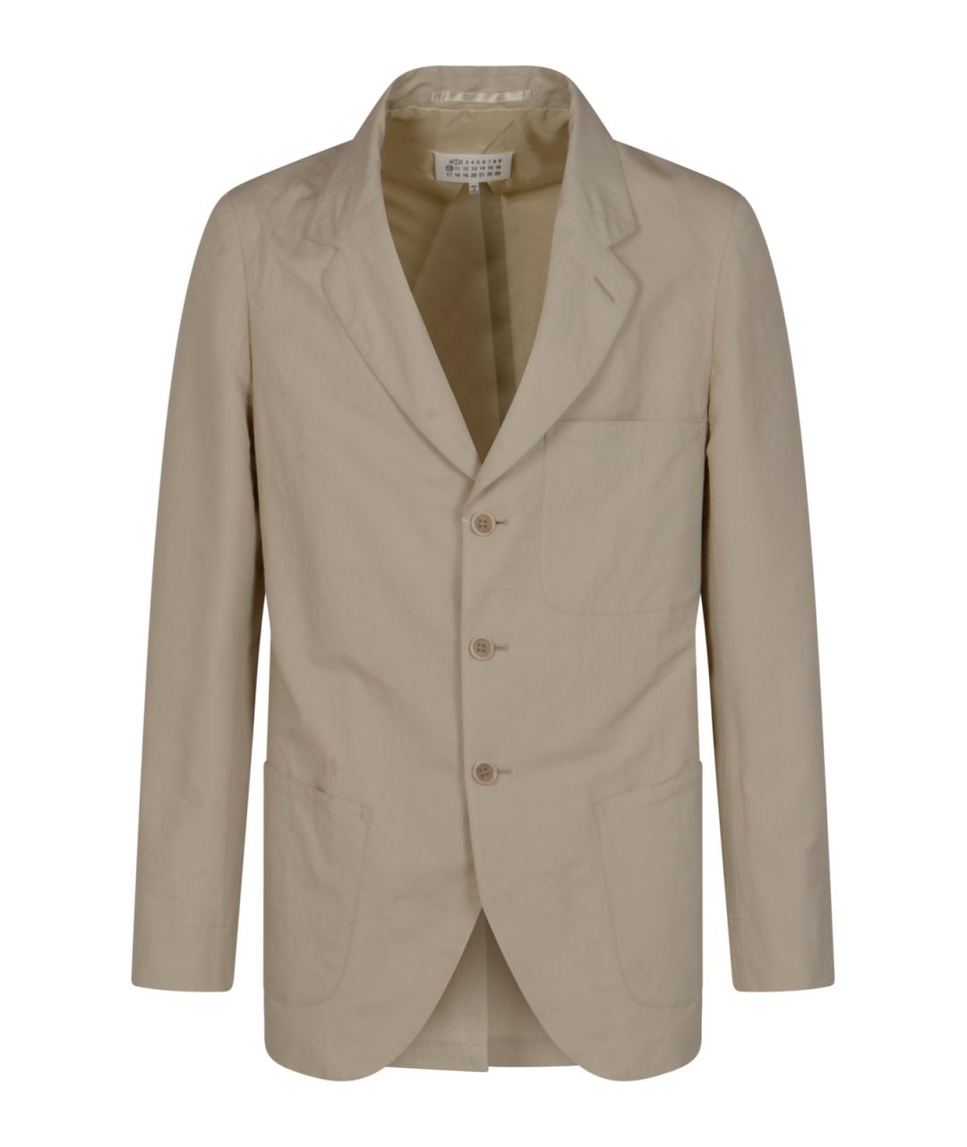 MAISON MARGIELA Бежевый хлопковый пиджак, фото 1