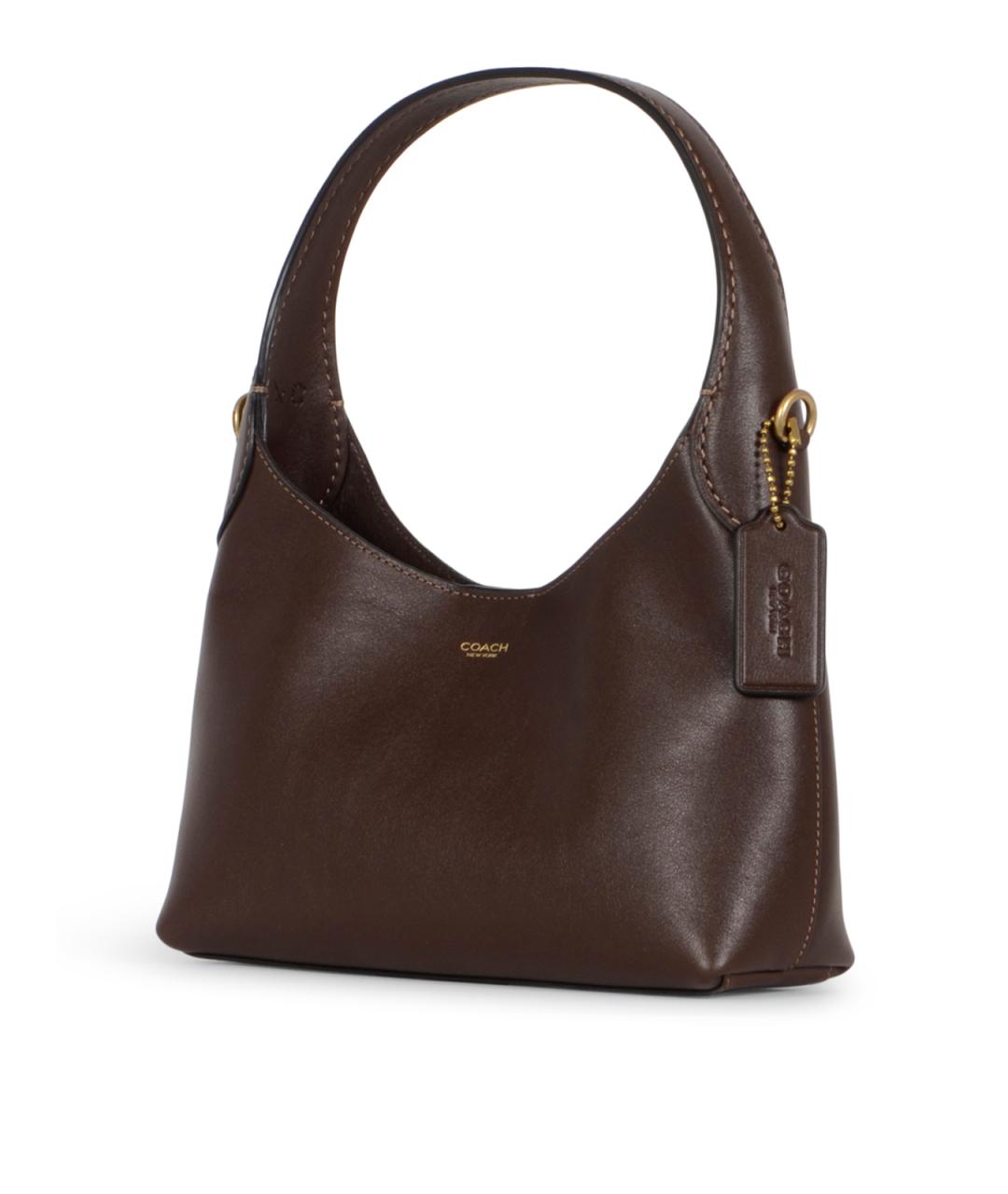 COACH Коричневая кожаная сумка через плечо, фото 2