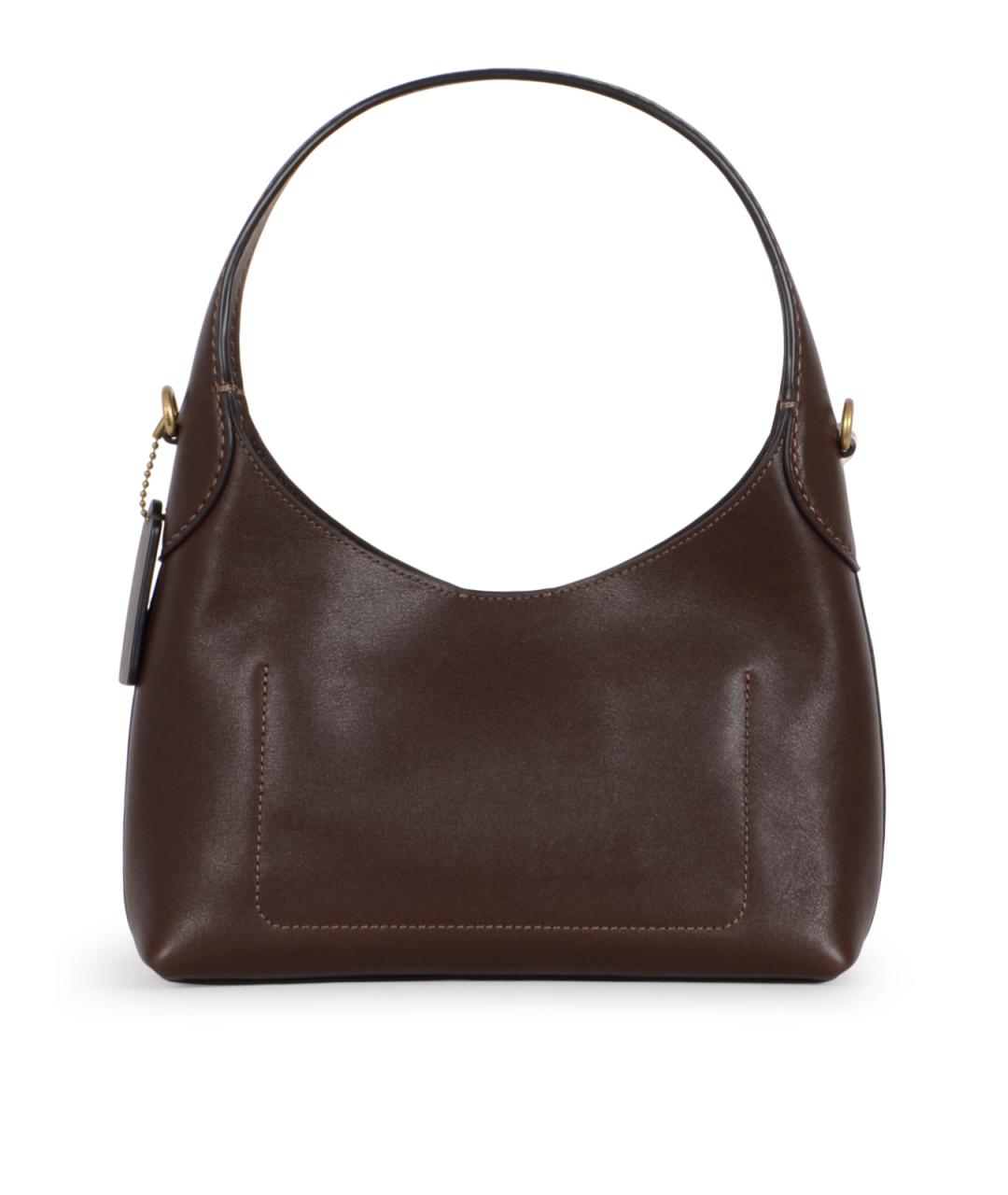 COACH Коричневая кожаная сумка через плечо, фото 3