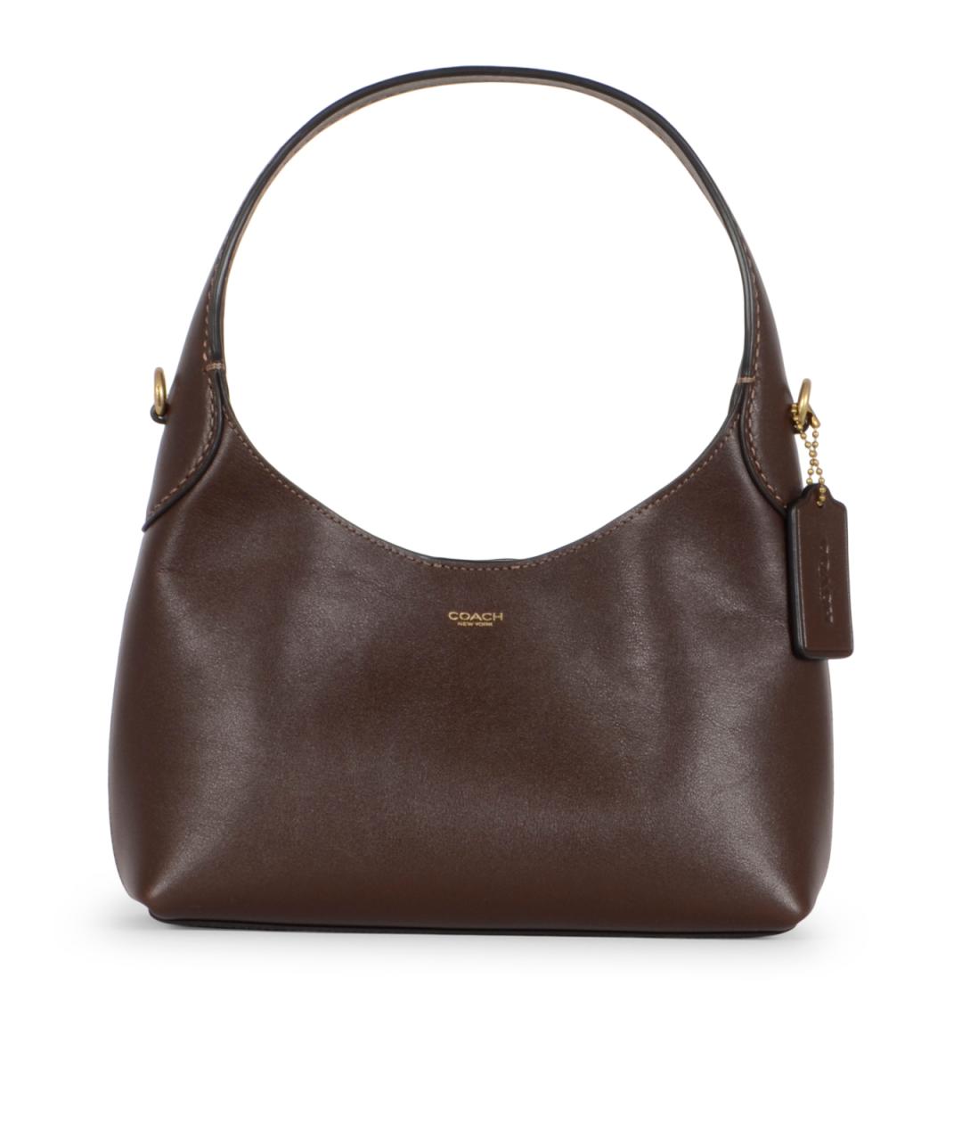 COACH Коричневая кожаная сумка через плечо, фото 1