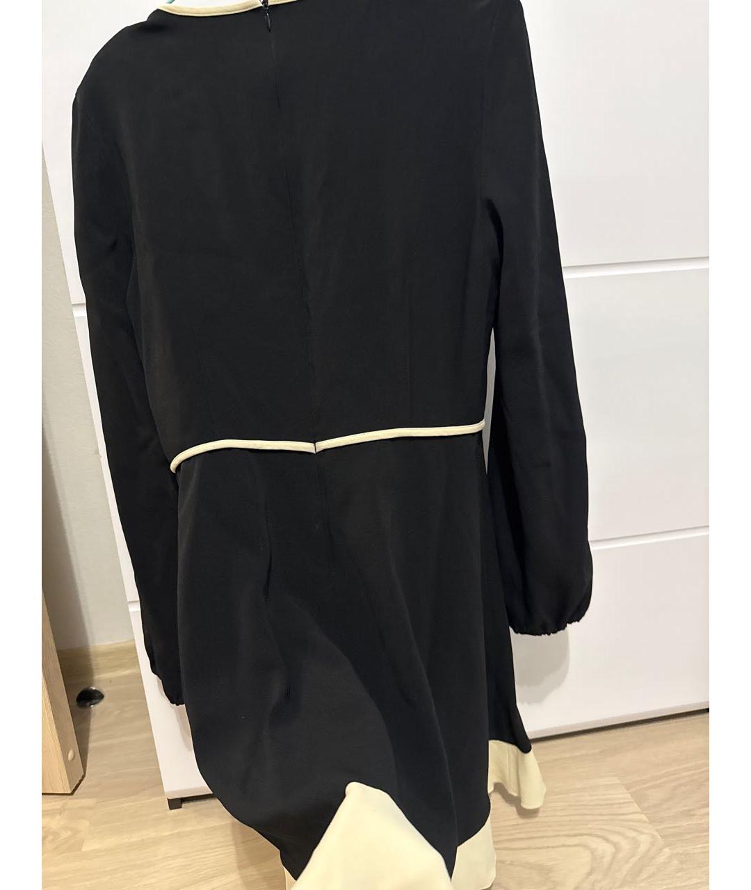 RED VALENTINO Черное вискозное повседневное платье, фото 5