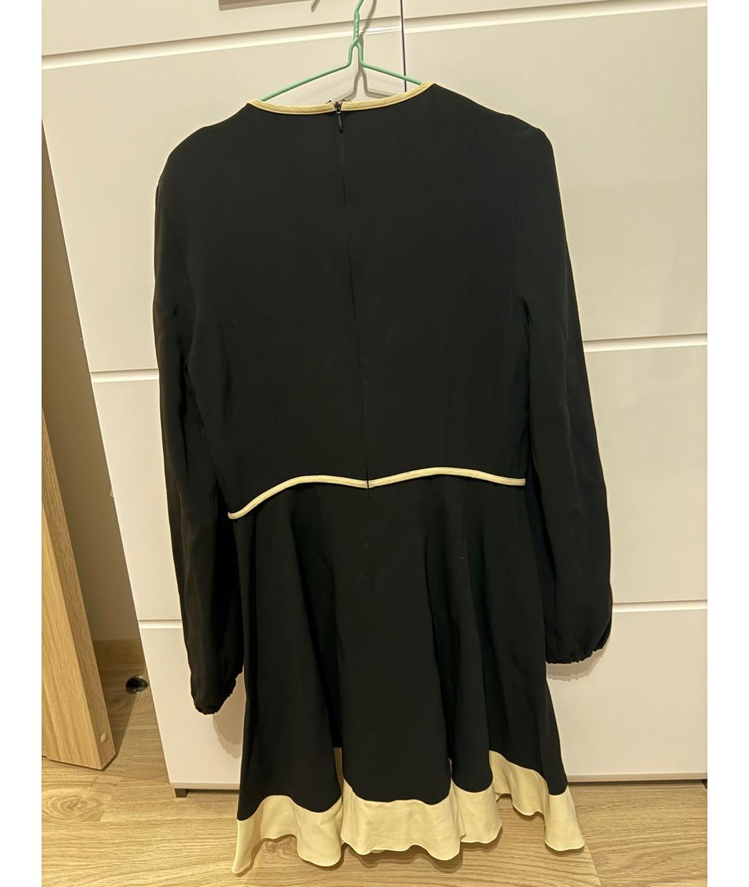 RED VALENTINO Черное вискозное повседневное платье, фото 3