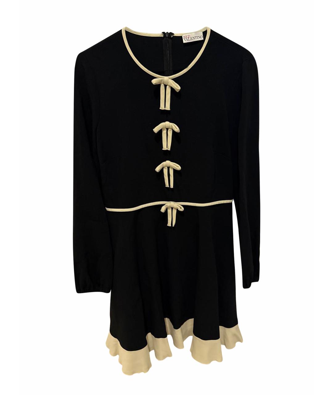 RED VALENTINO Черное вискозное повседневное платье, фото 1