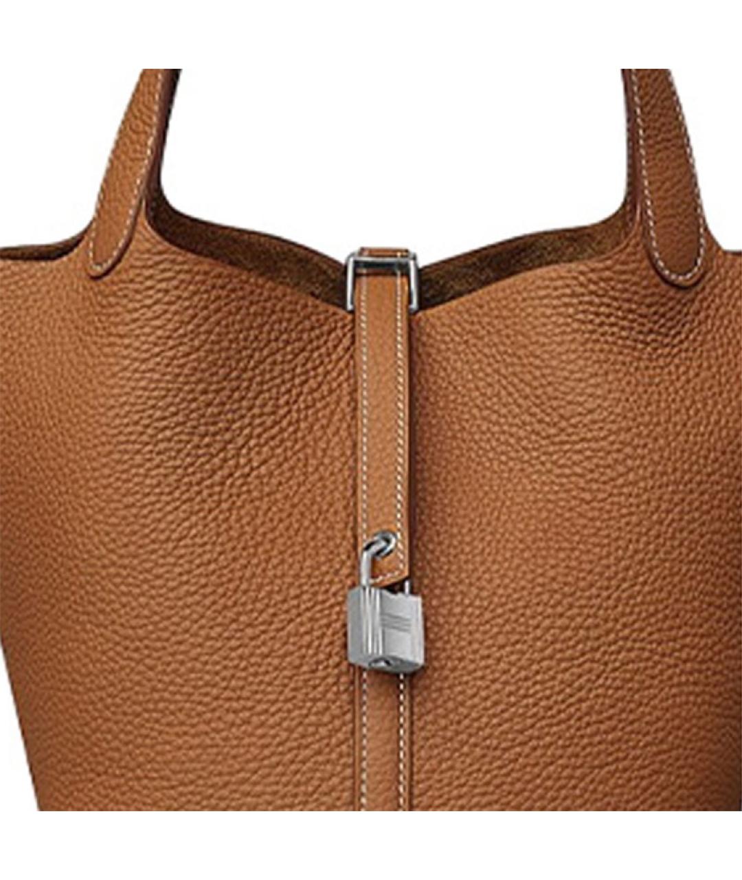 HERMES Коричневая кожаная сумка через плечо, фото 5