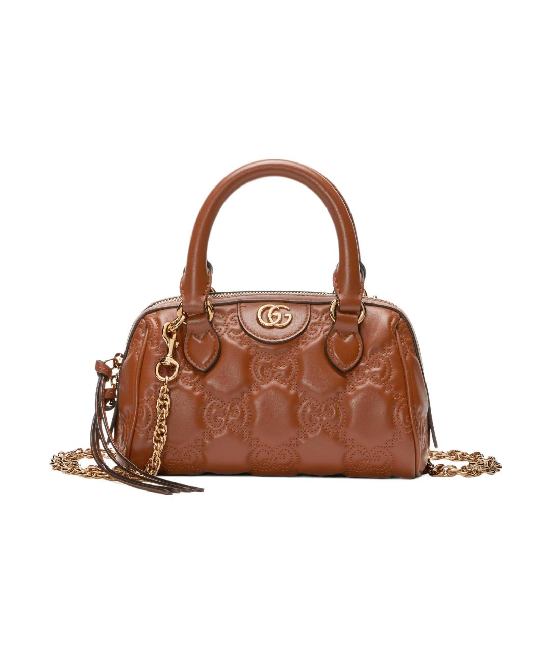 GUCCI Коричневая кожаная сумка через плечо, фото 6