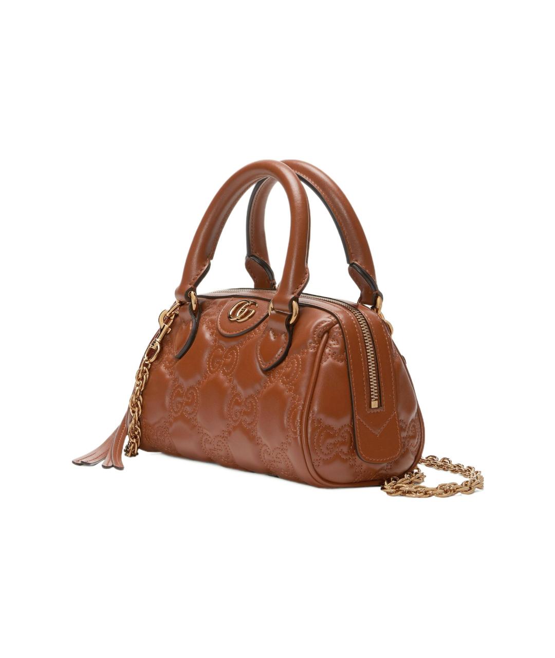 GUCCI Коричневая кожаная сумка через плечо, фото 2