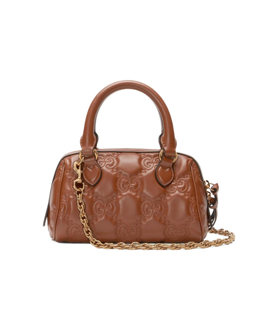 GUCCI Коричневая кожаная сумка через плечо, фото 3