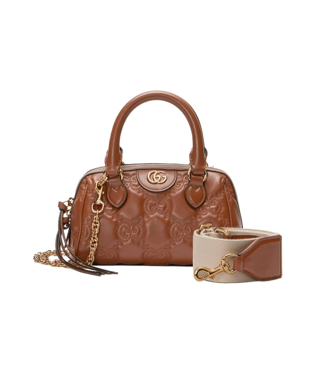 GUCCI Коричневая кожаная сумка через плечо, фото 4