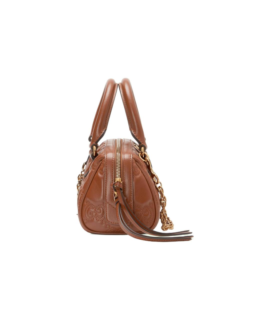 GUCCI Коричневая кожаная сумка через плечо, фото 5