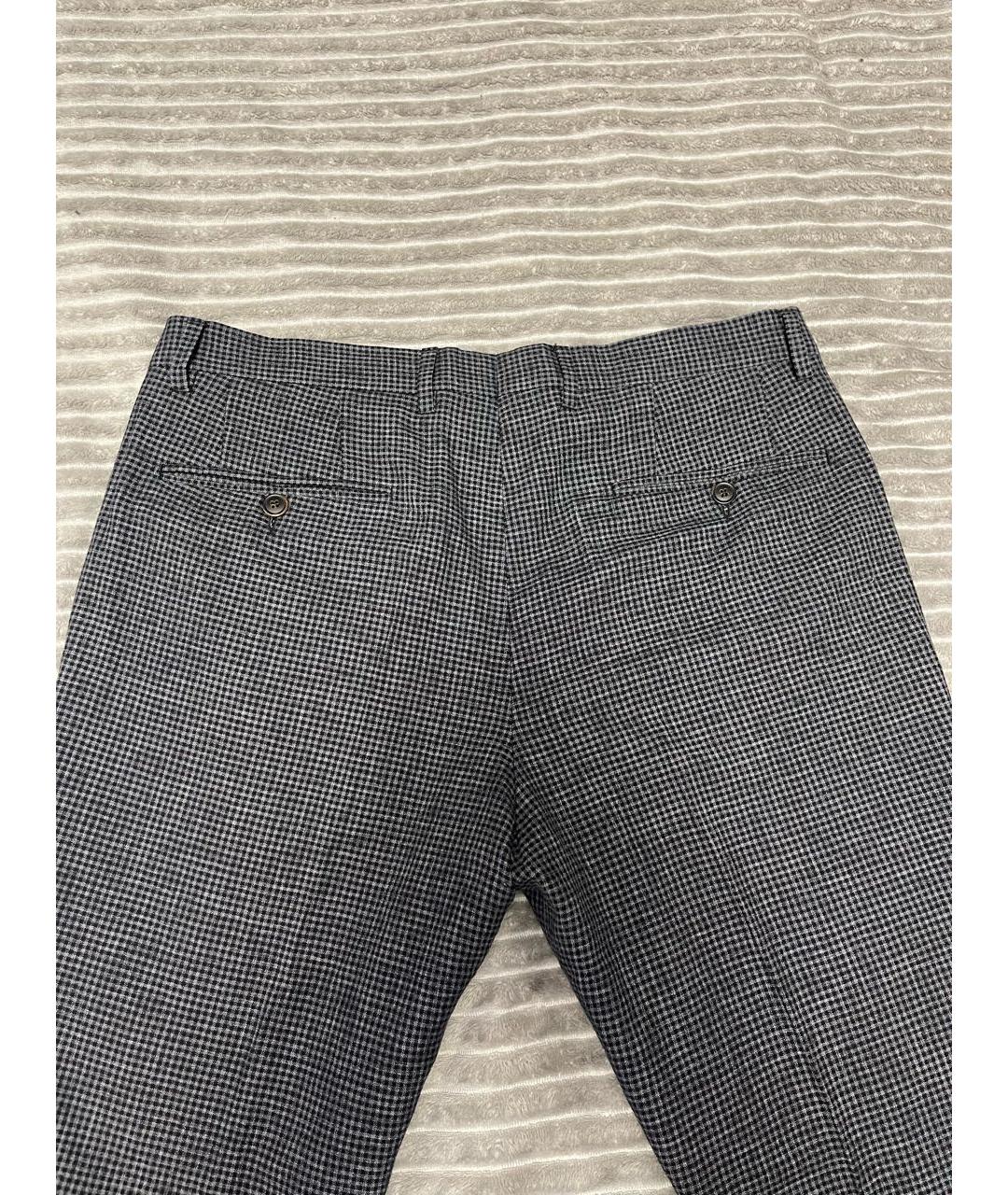 DOLCE&GABBANA Серые льняные классические брюки, фото 2