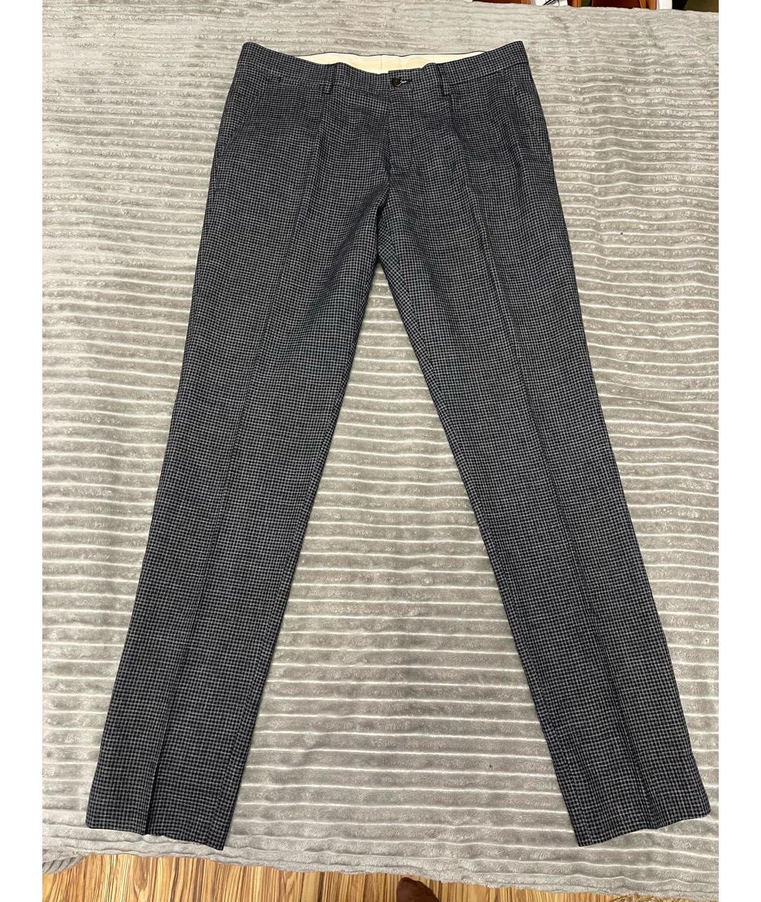 DOLCE&GABBANA Серые льняные классические брюки, фото 5