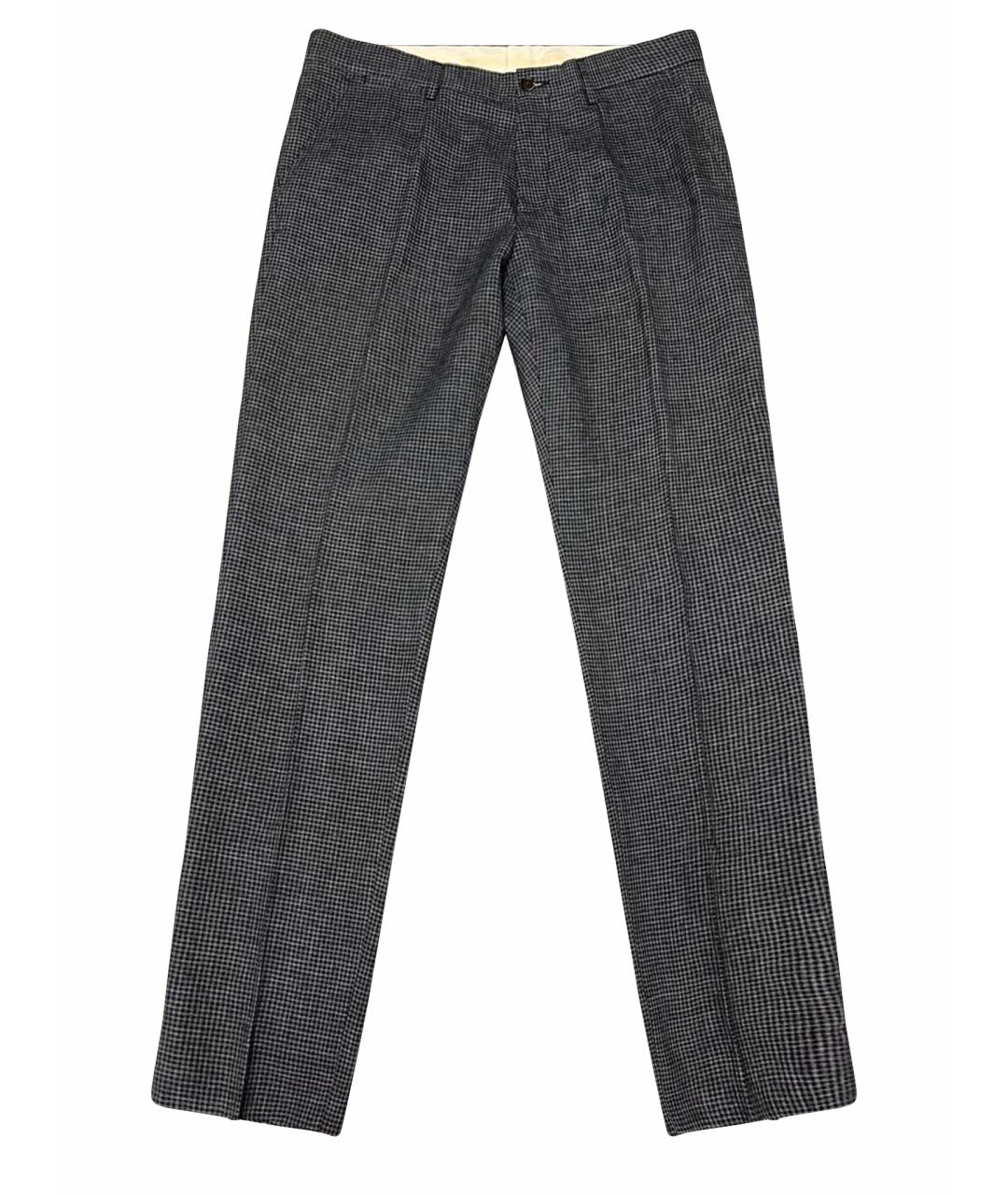 DOLCE&GABBANA Серые льняные классические брюки, фото 1