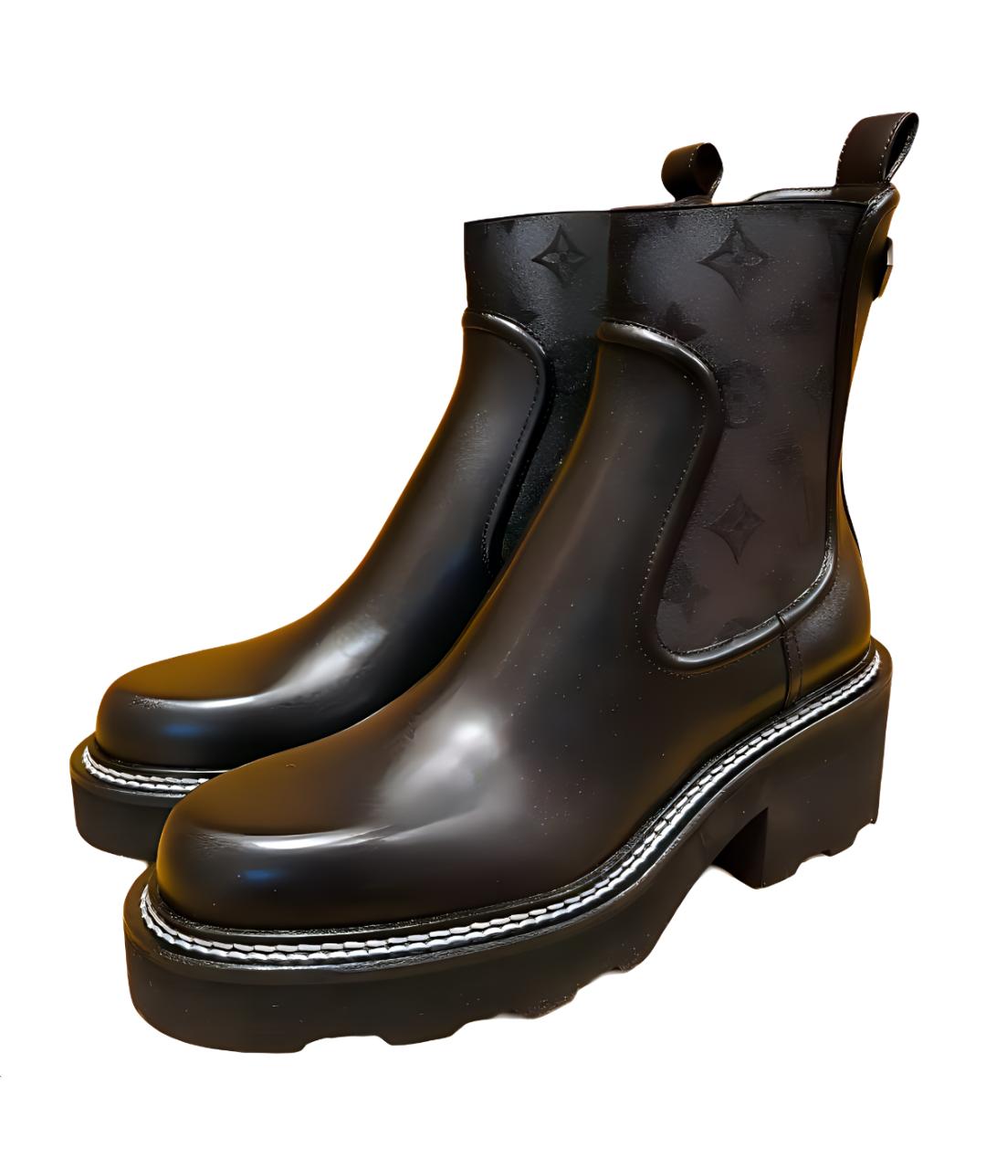 LOUIS VUITTON Коричневые кожаные ботинки, фото 3