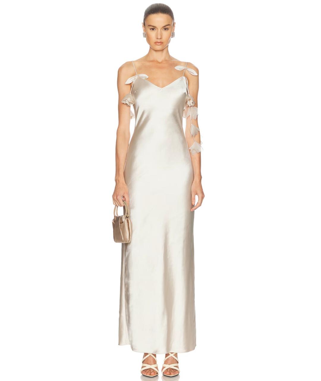 SELF-PORTRAIT Бежевое полиэстеровое коктейльное платье, фото 5