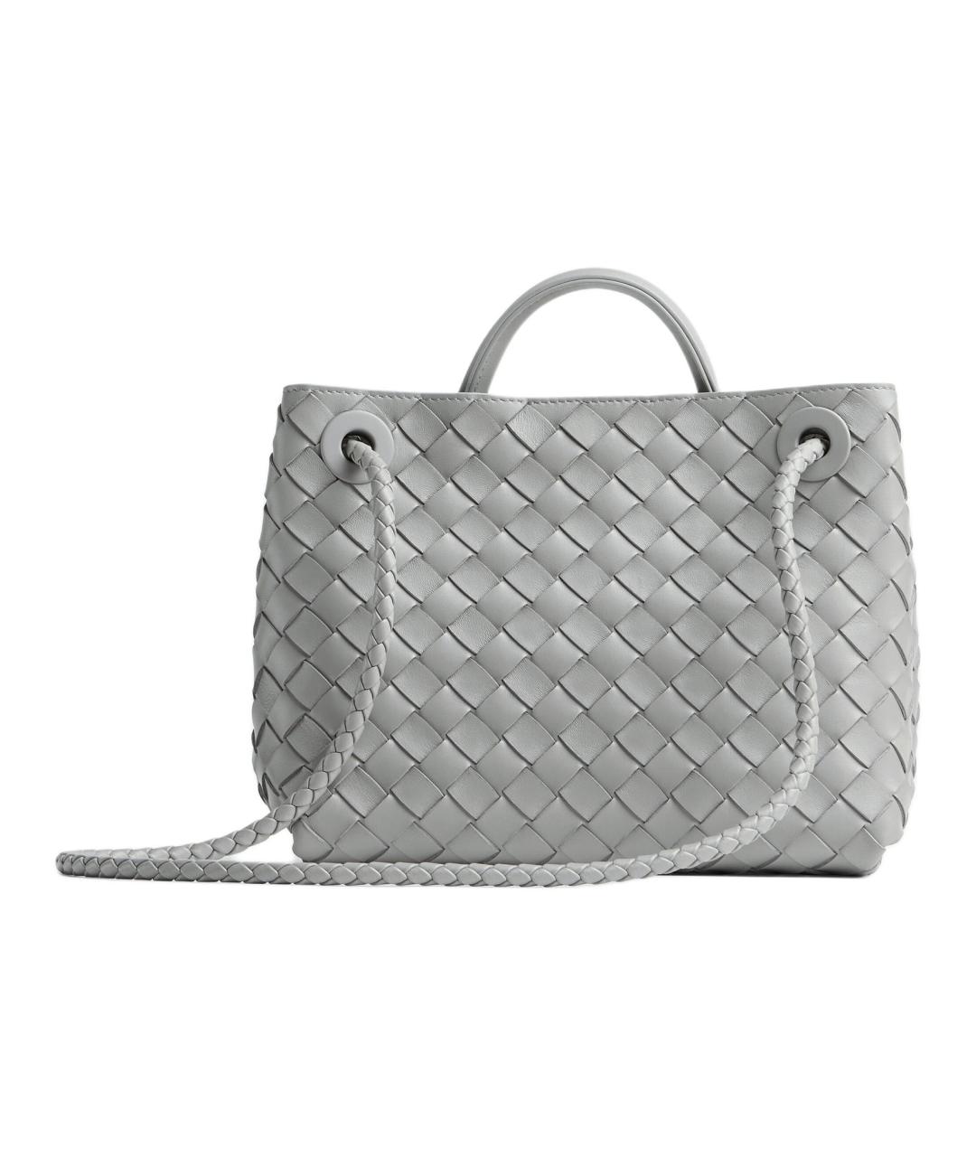 BOTTEGA VENETA Серая кожаная сумка через плечо, фото 2