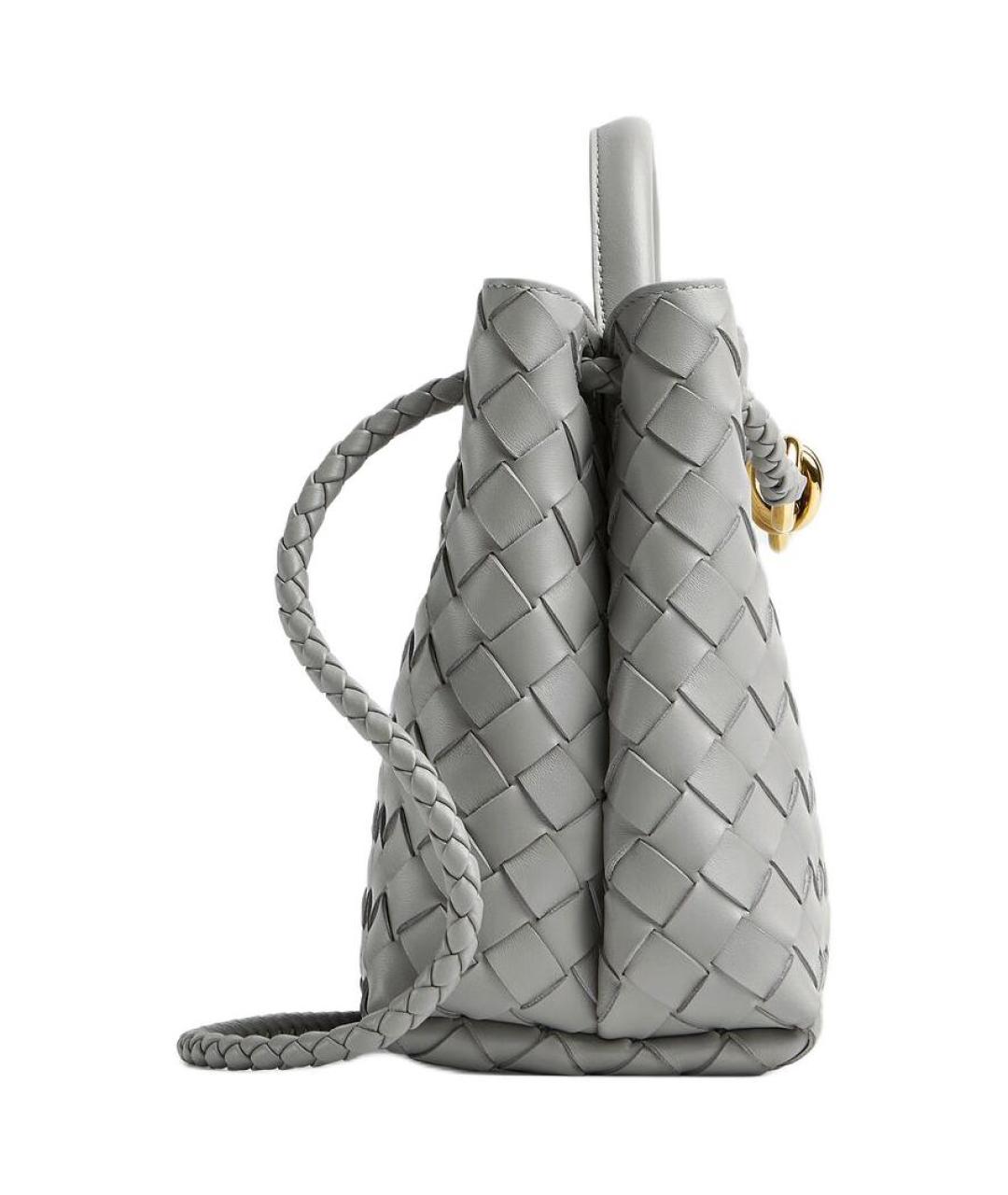 BOTTEGA VENETA Серая кожаная сумка через плечо, фото 3