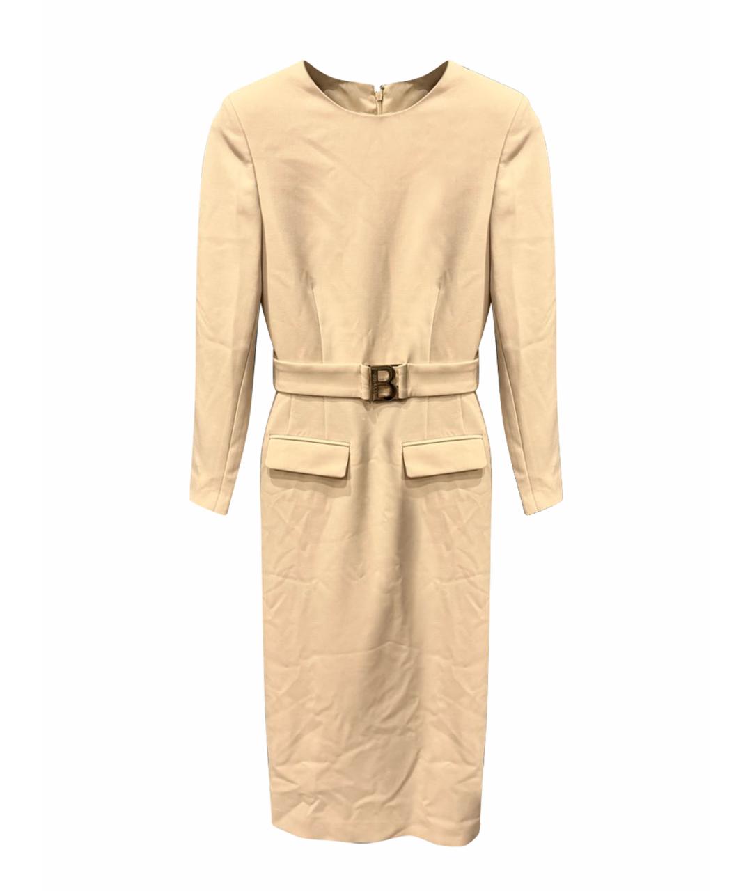 BLUMARINE Бежевое вискозное повседневное платье, фото 1